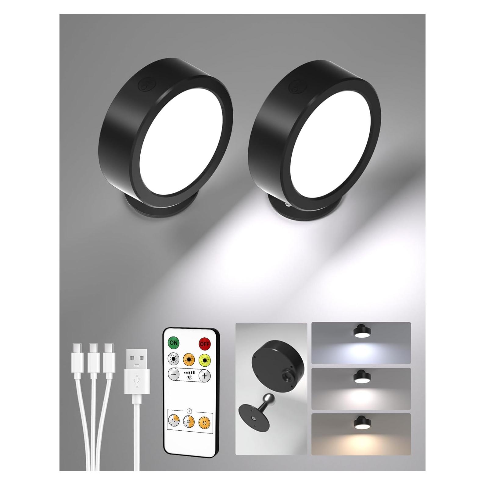 Lámpara de Pared LED EZVALO 5500mAh Control Remoto 2 Paquete