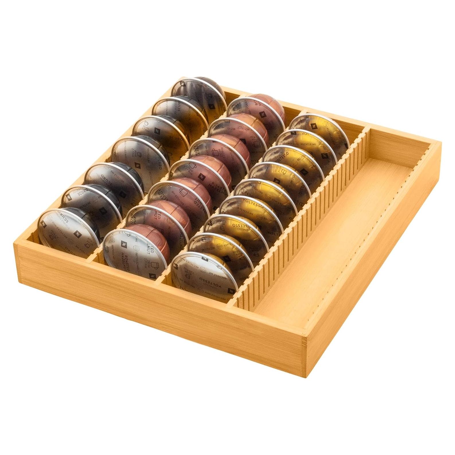 Soporte de Almacenamiento de Cápsulas de Café MinBoo de Bambú