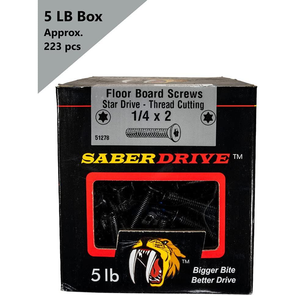 Tornillos autorroscantes Saberdrive 1/4" x 5.08 cm - 223 piezas