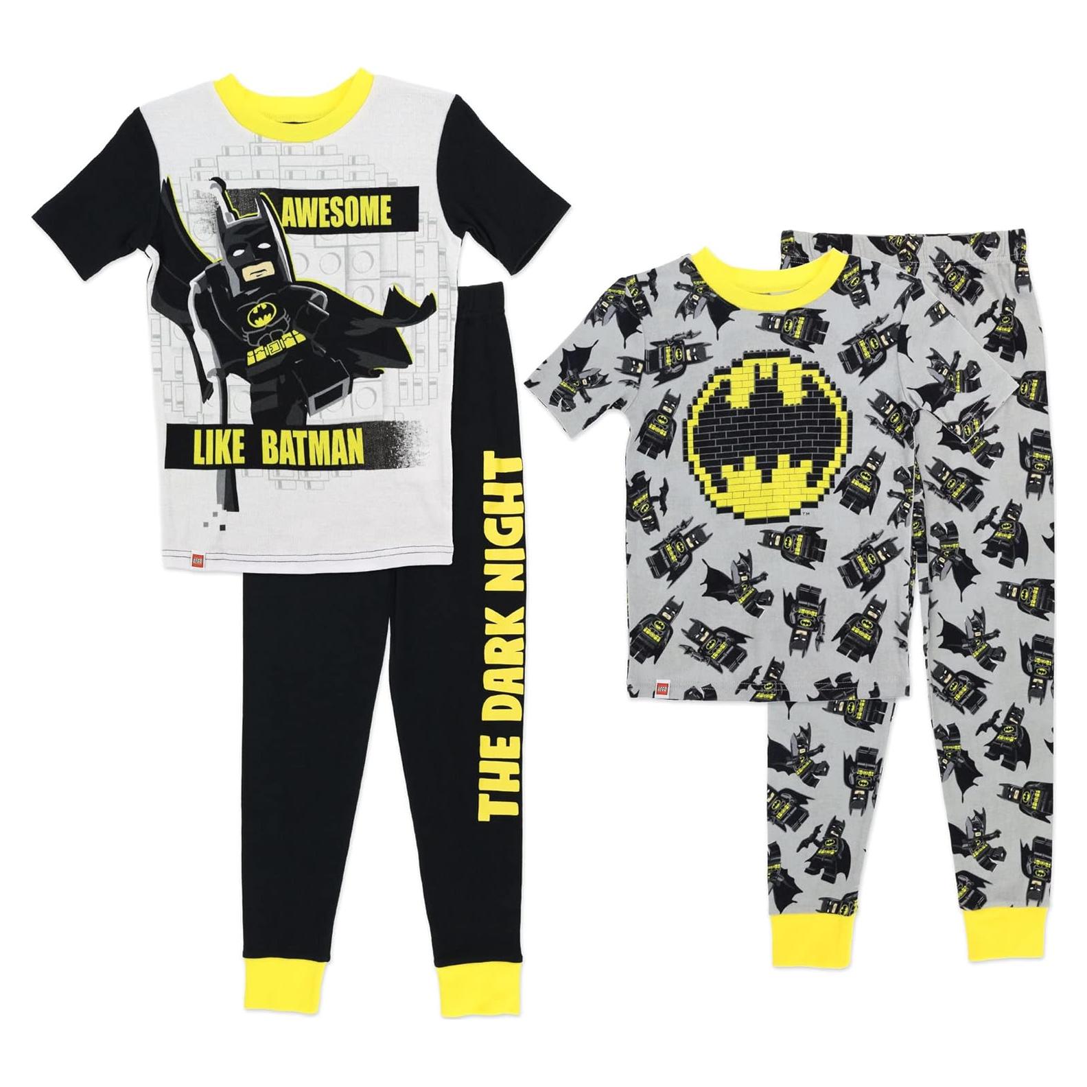 Conjunto de Pijamas LEGO Batman Niños 4 Piezas Algodón Talla 8