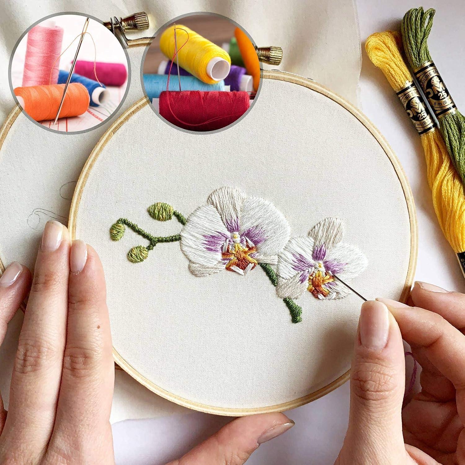 Agujas de Coser a Mano JollMono Ojo Grande 25 Pcs con Enhebradores