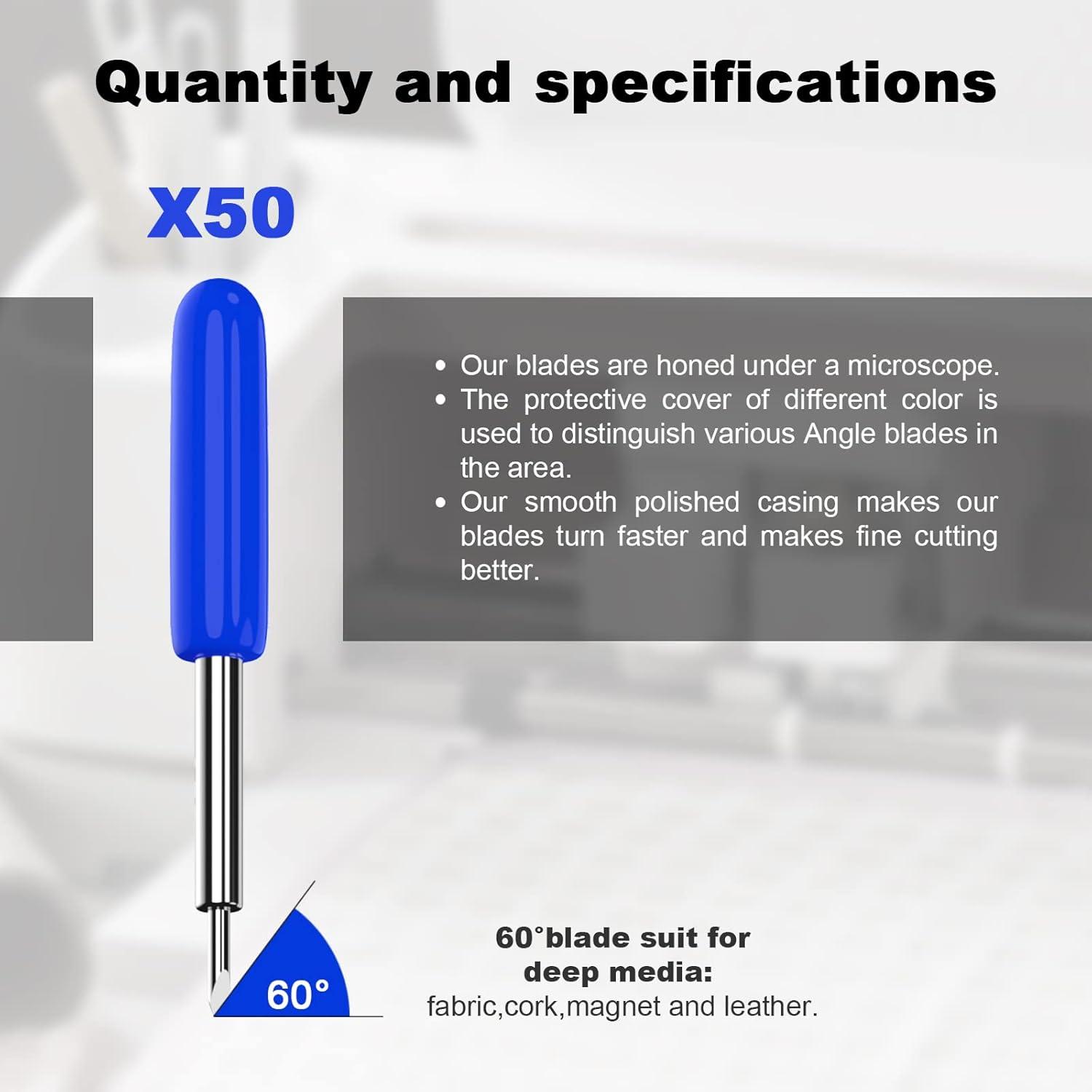 50 Cuchillas de Reemplazo Profundas Aleybloodes para Cricut