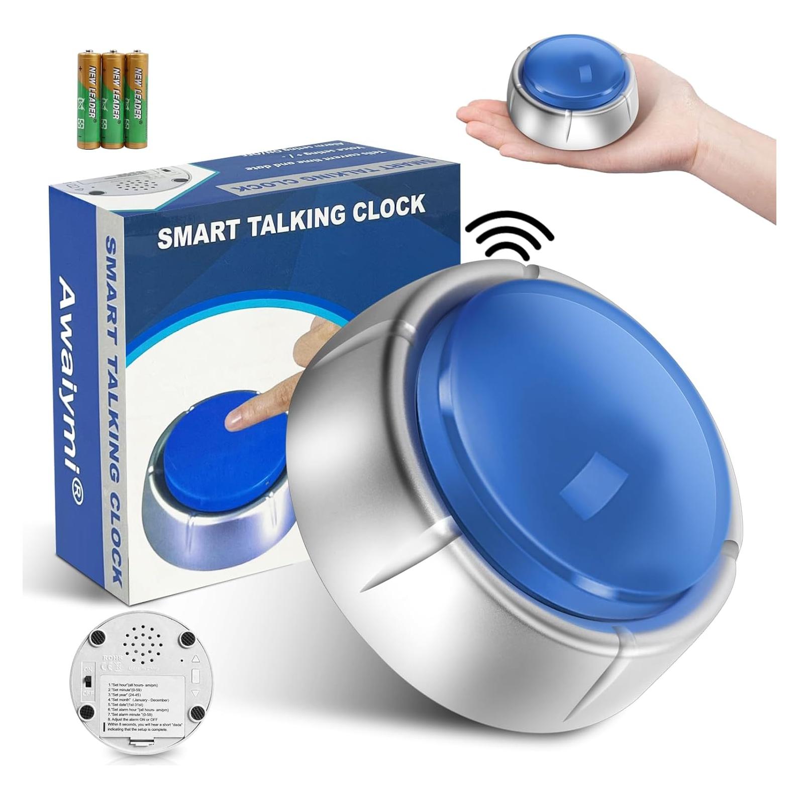 Reloj Despertador Hablante Awaiymi Azul Cielo para Ciegos