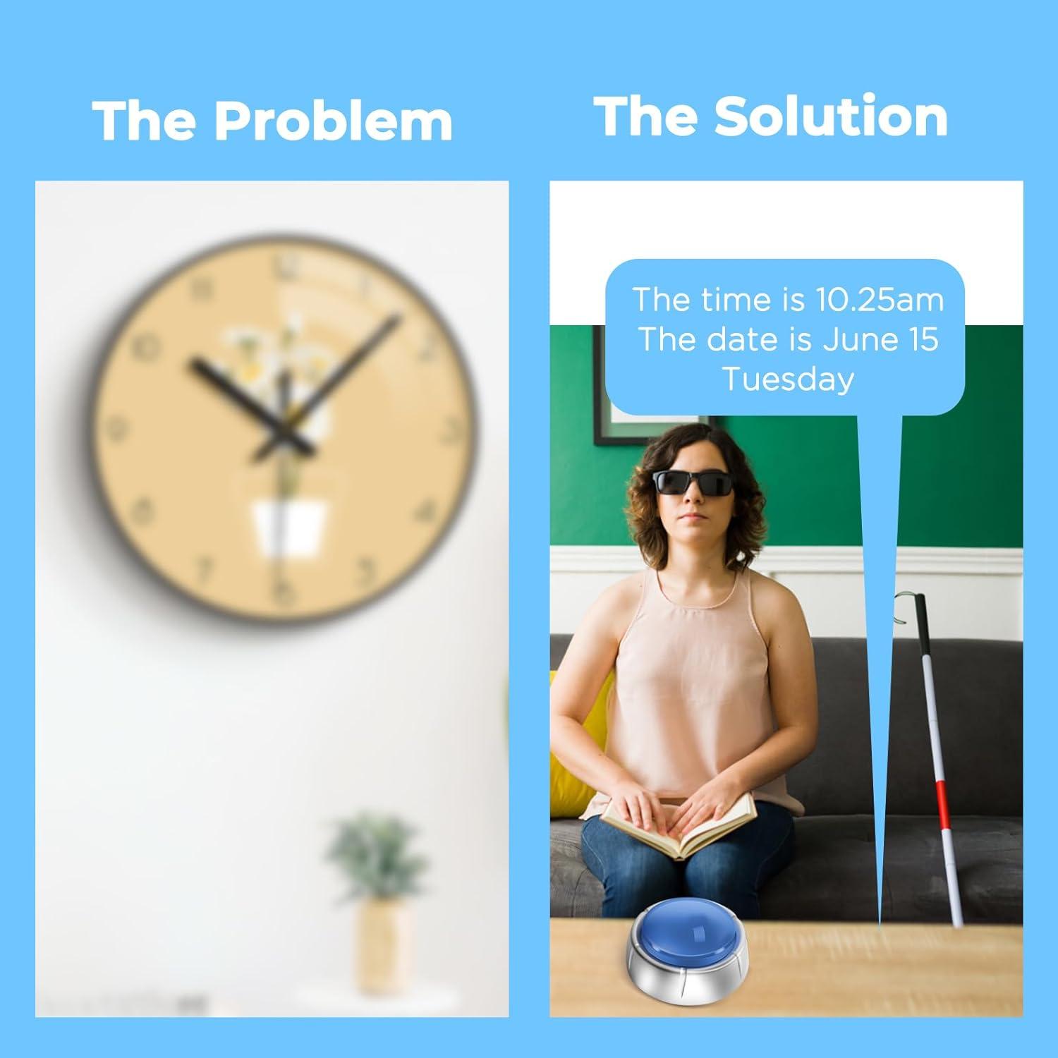 Reloj Despertador Hablante Awaiymi Azul Cielo para Ciegos