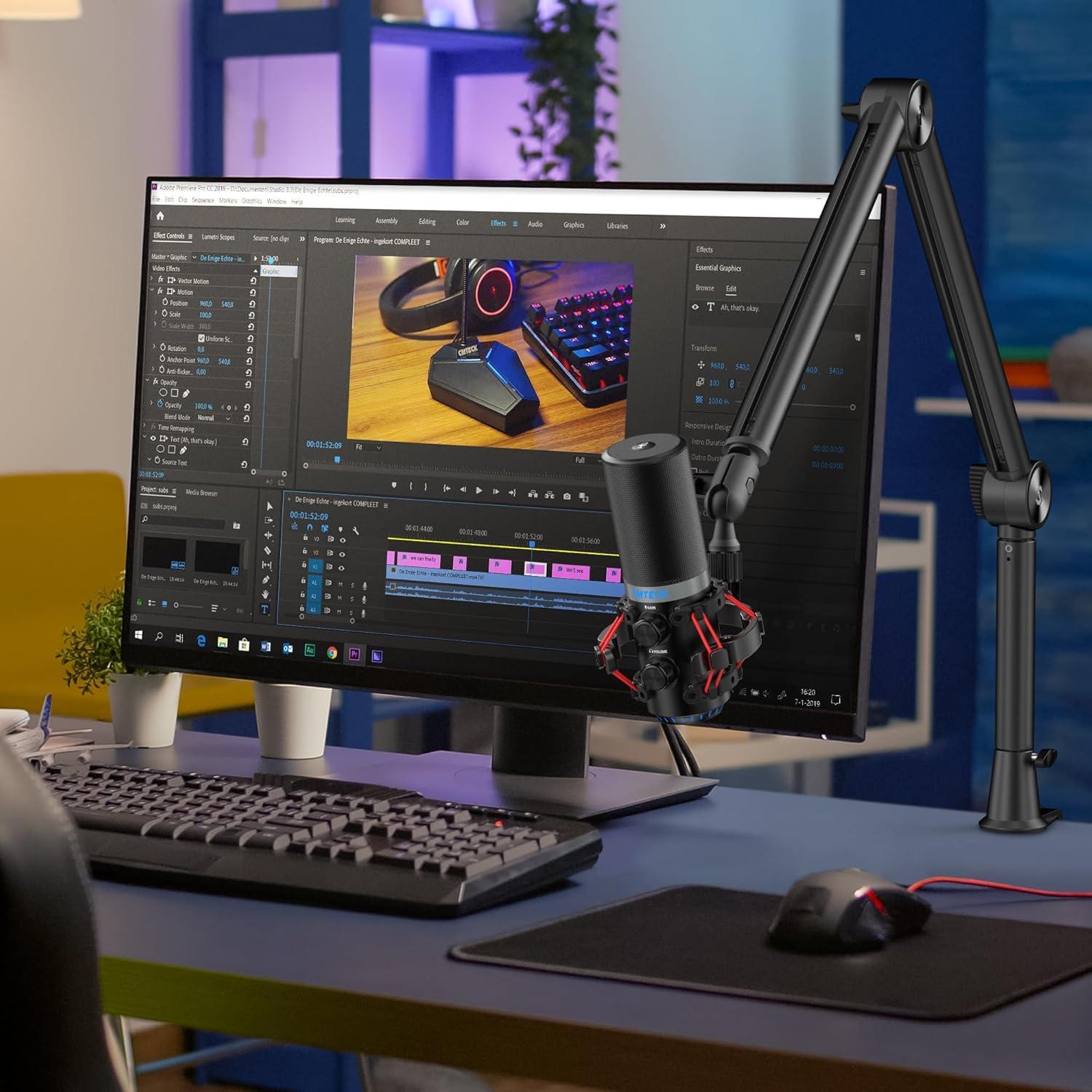 Micrófono USB CMTECK XM630 para PC, Condensador, 0.68 kg