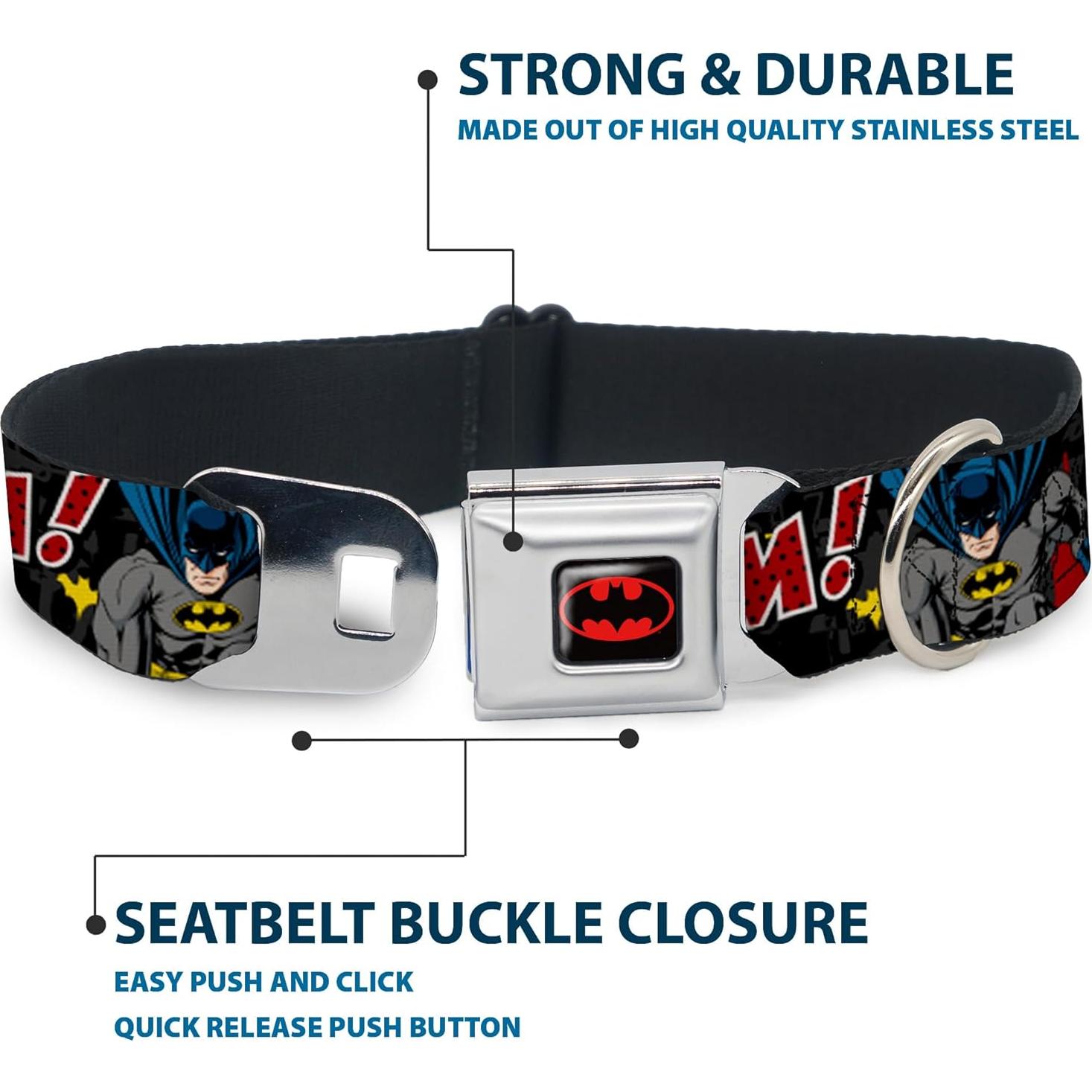 Collar de Perro Grande Buckle-Down Batman 3.81 cm Ancho