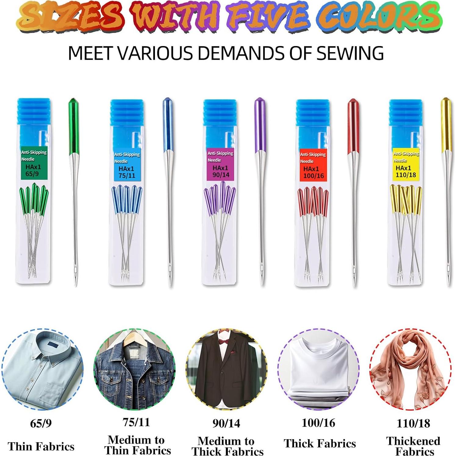 Agujas de Máquina de Coser Domthent 30pcs Universal HAX1