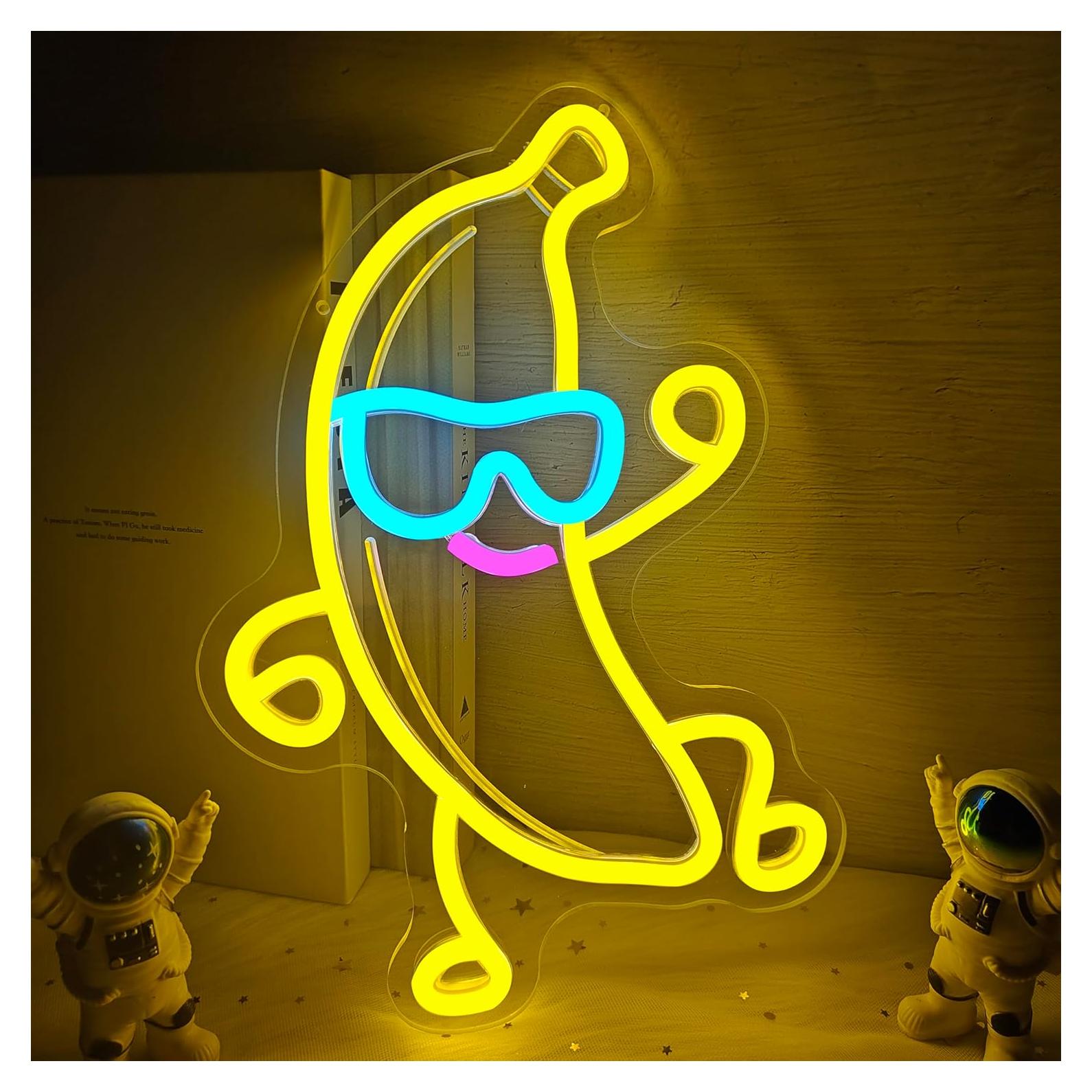 Luz de Neón LED Banana con Gafas de Sol Vveikea Dimmable
