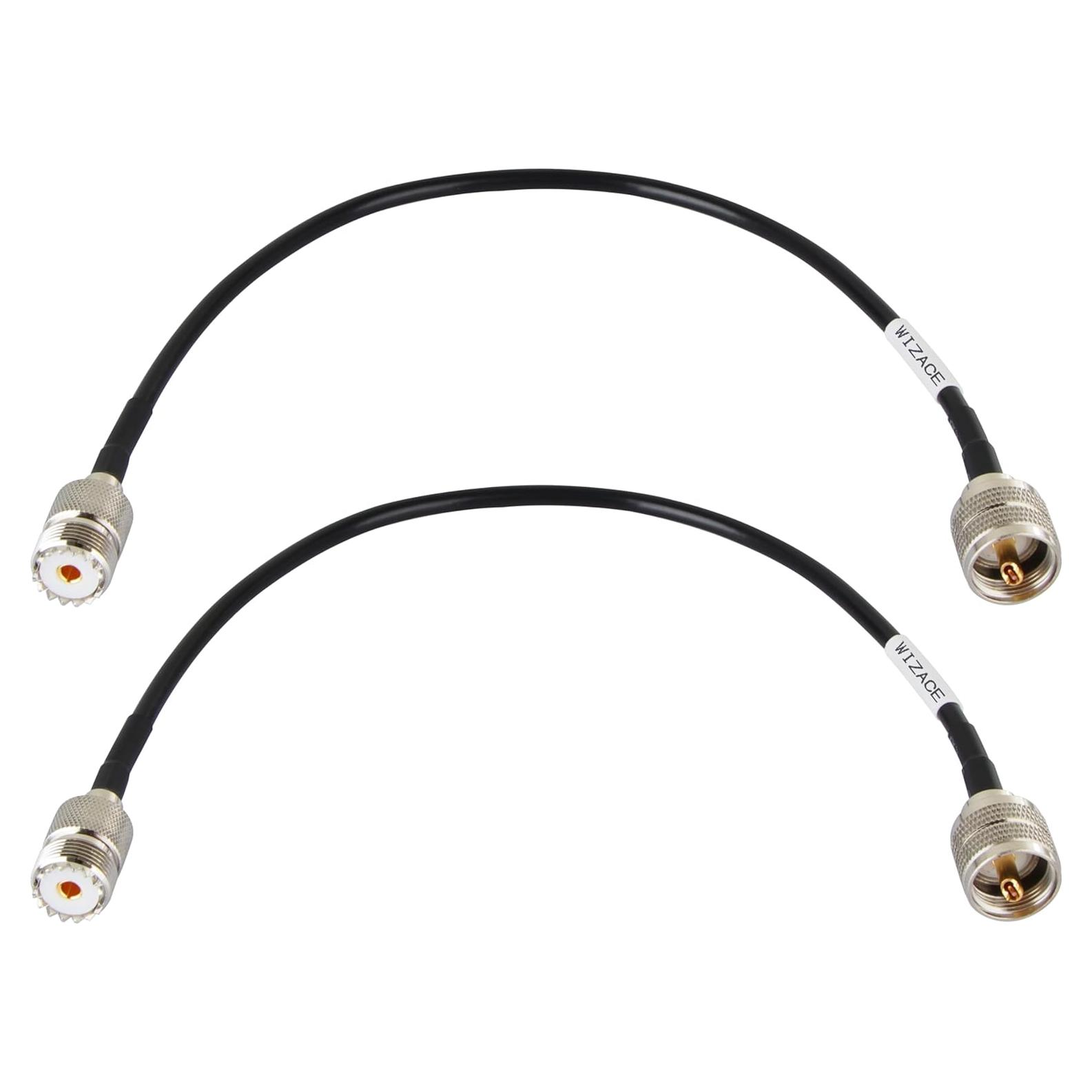 Cable Coaxial WIZACE PL259 a SO239 30.48cm 2PCS 50 Ohm