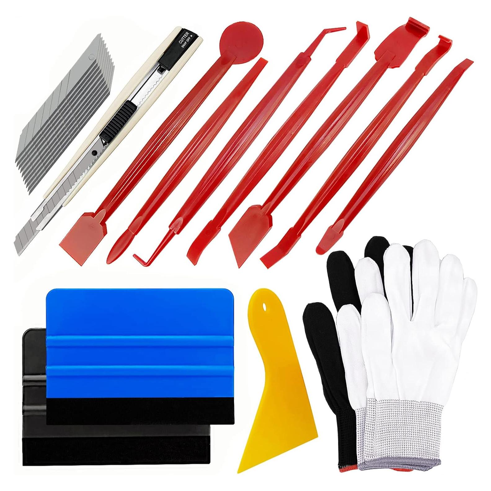 Kit de Herramientas de Envoltura de Vinilo Umaki con Guantes