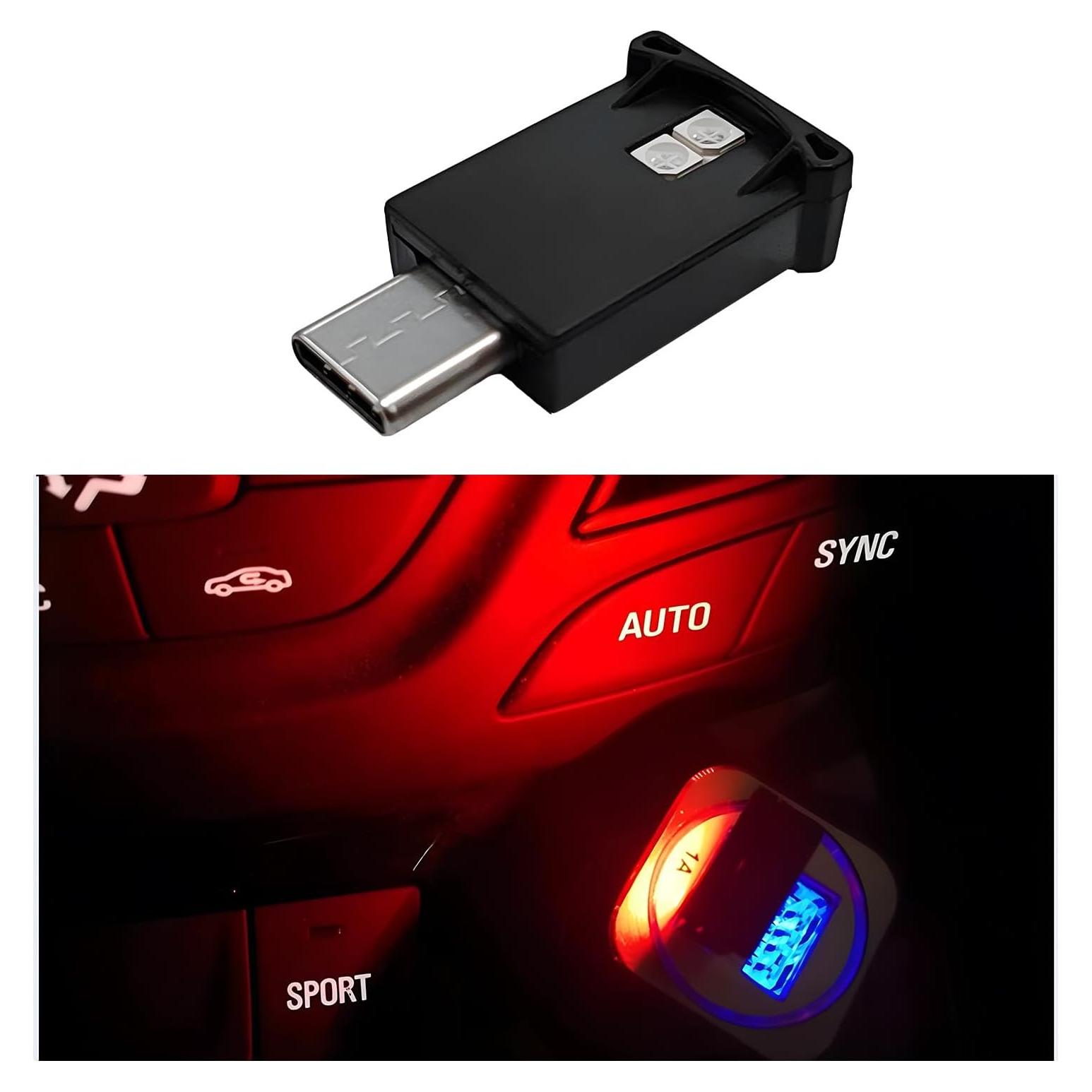 Luz Ambiental LED USB Tipo C Sylvil, 8 Colores RGB Ajustable
