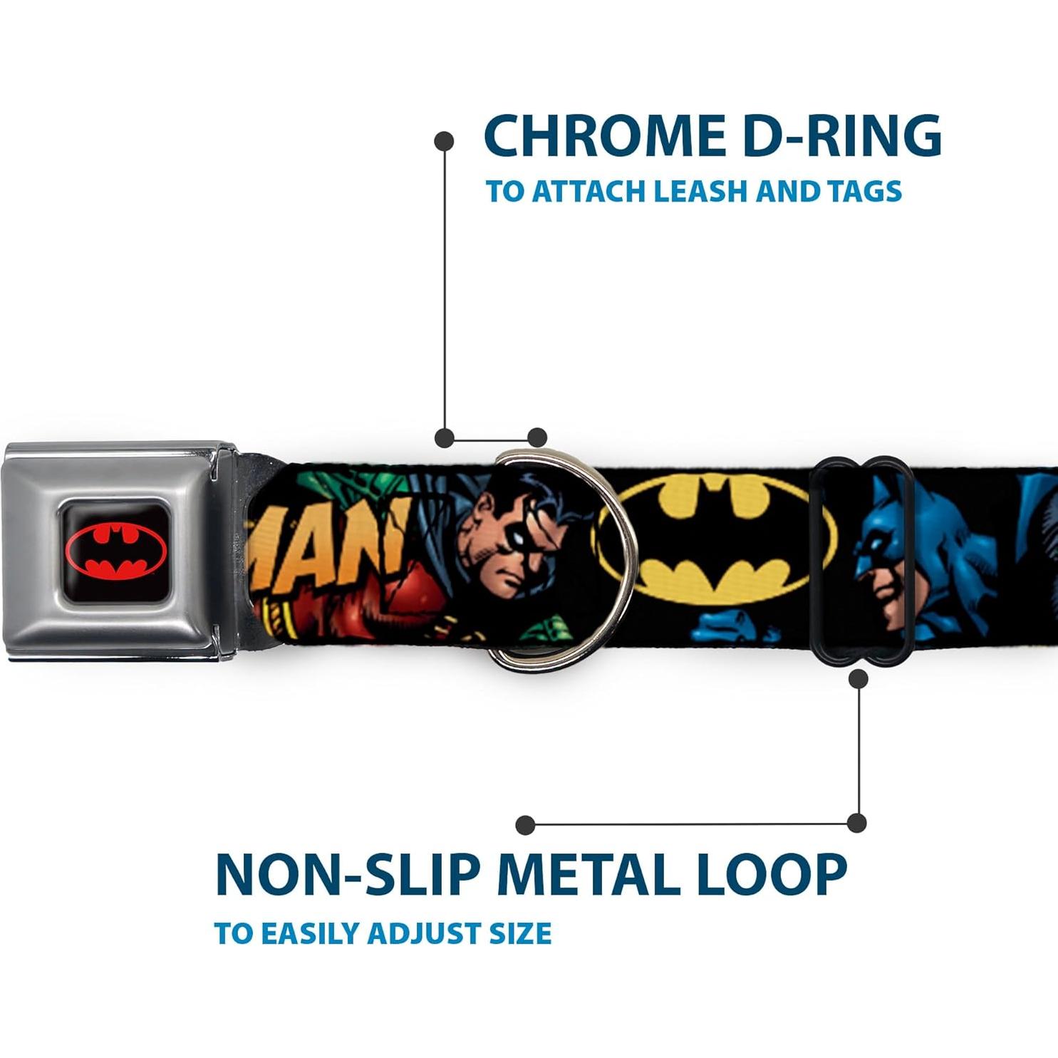 Collar para Perro Buckle-Down Batman 2,54 cm Ajustable Mediano