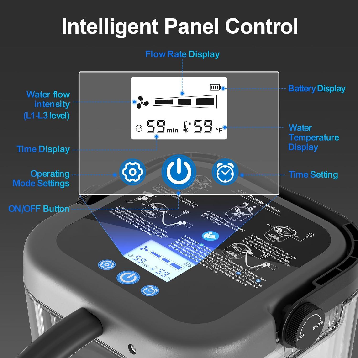 Máquina de Terapia Fría Egfvcbo para Rodilla 6.2L Batería 1800mAh