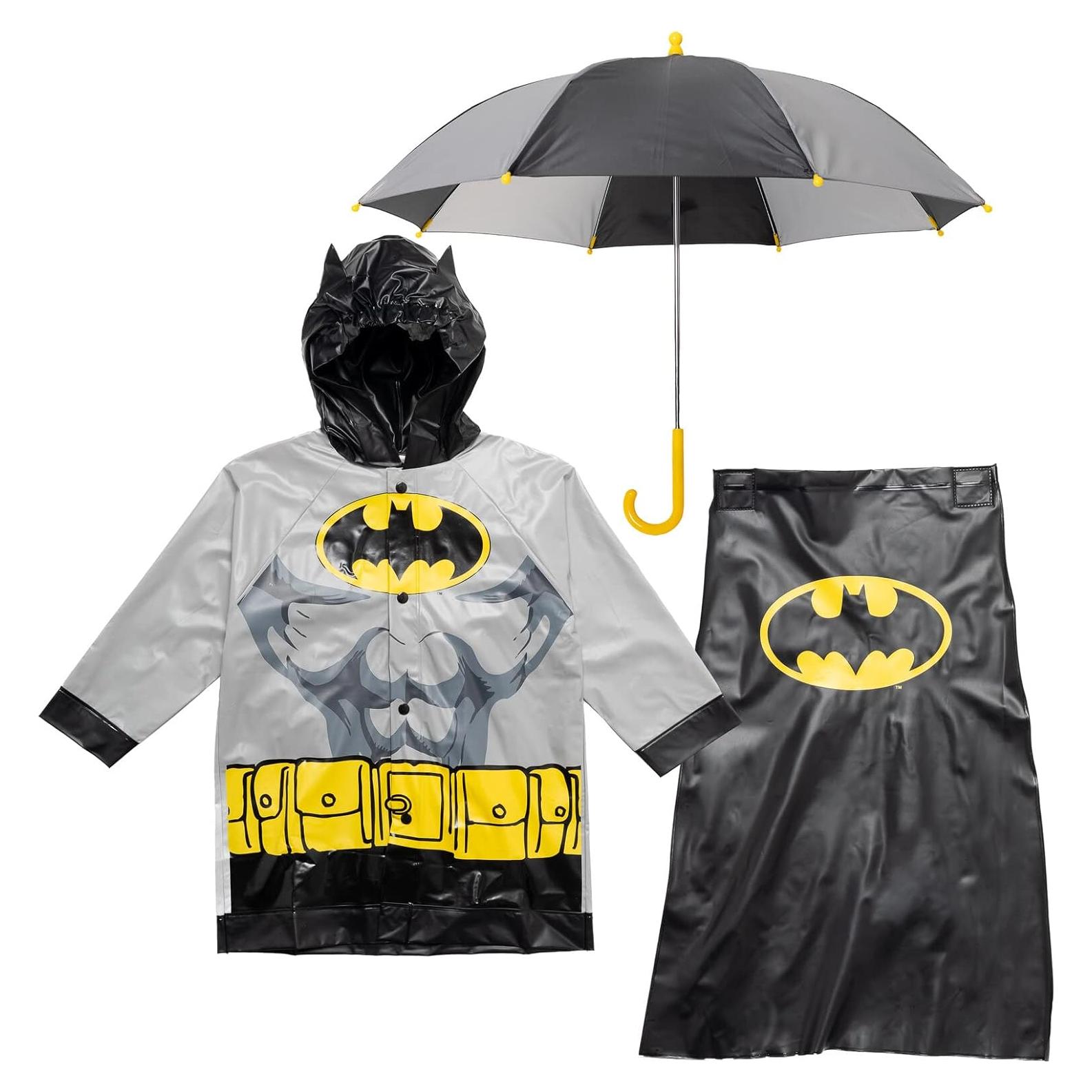 Chaqueta Impermeable Batman DC Comics 3 Piezas Niños 7-8