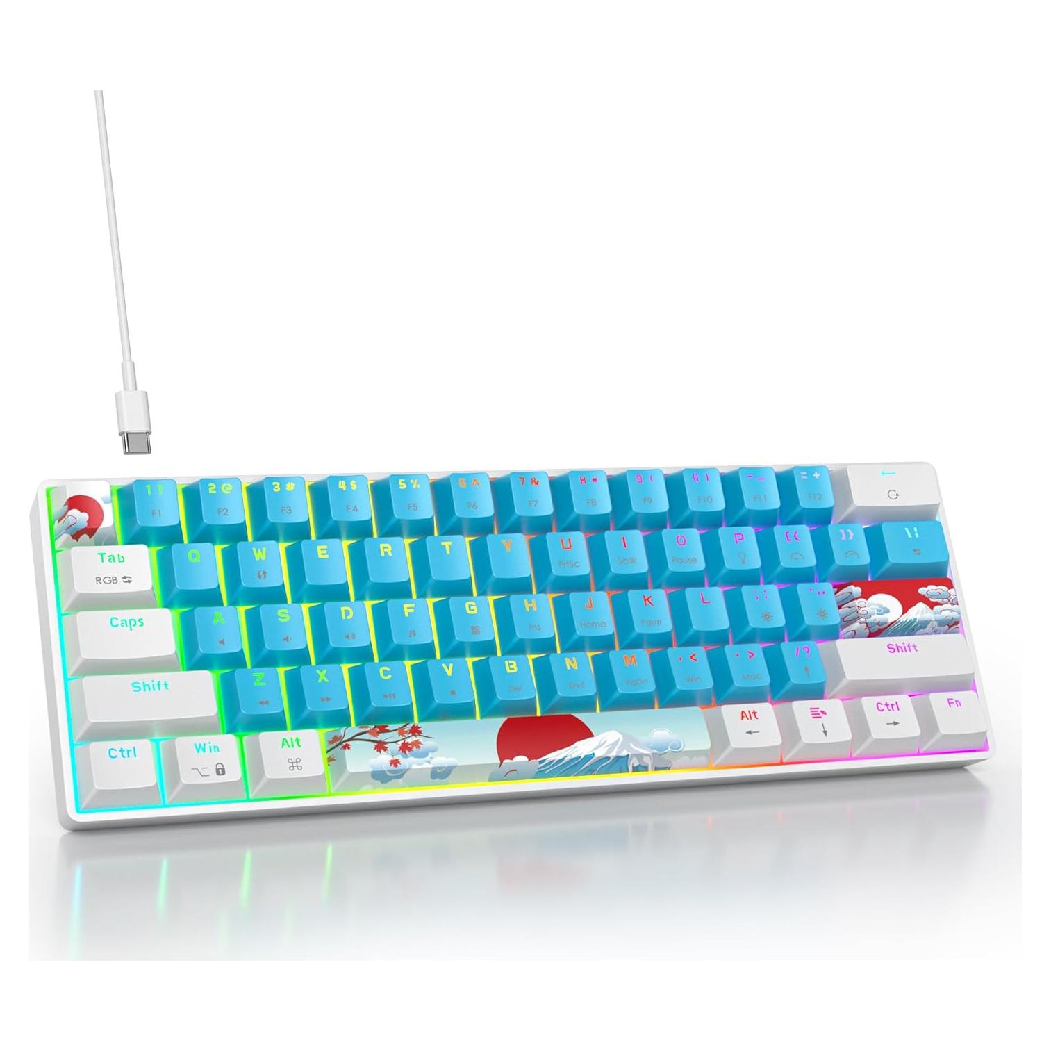 Teclado Mecánico Compacto 60% SbocKeeb RGB Azul 61 Teclas