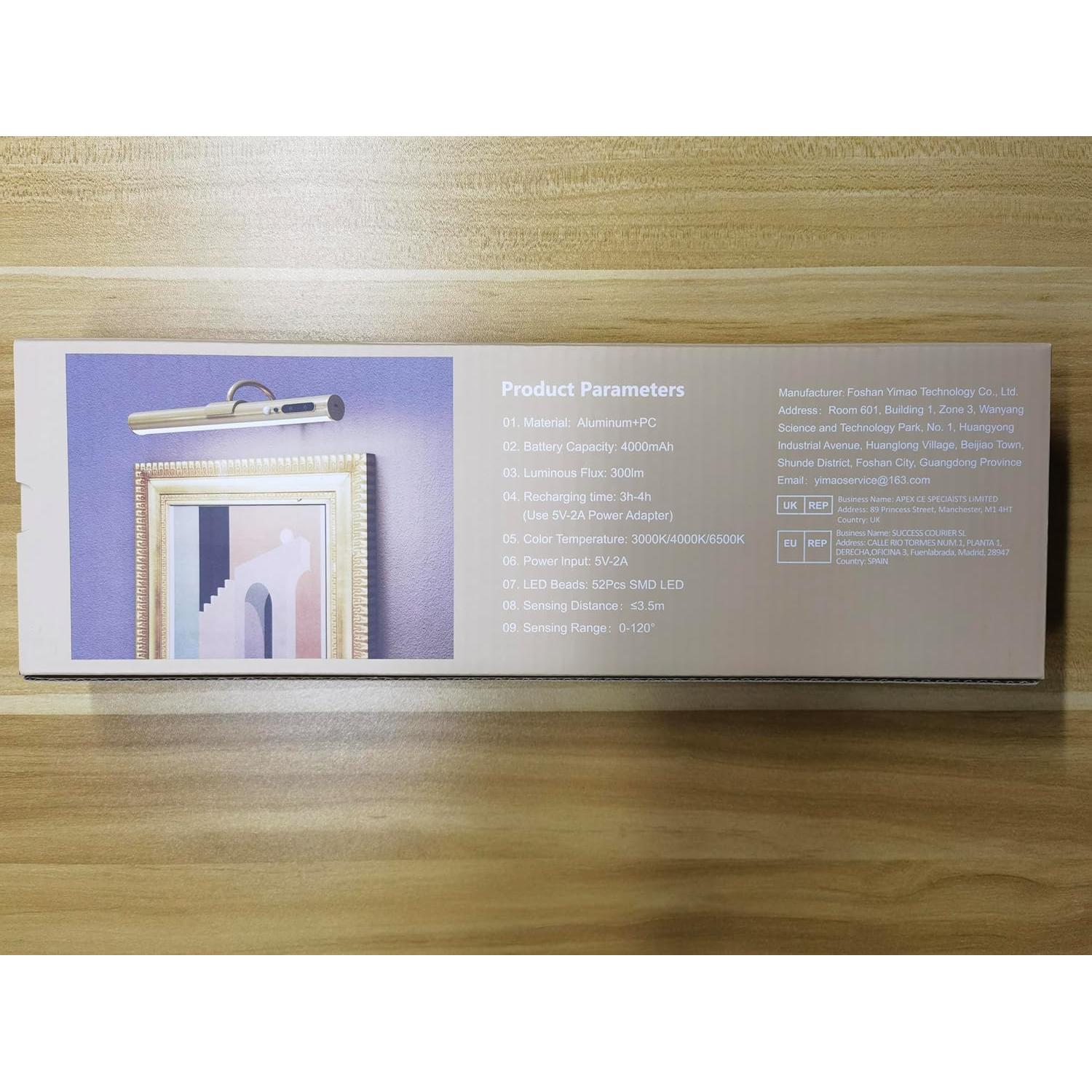 Aplique de Pared Inalámbrico Hapfish con Sensor de Movimiento - Negro