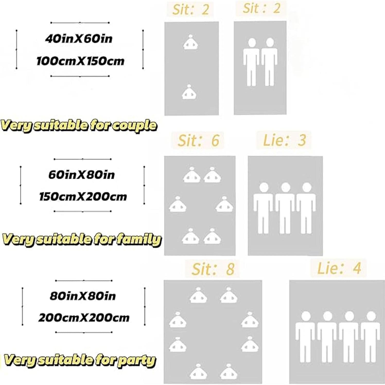 Manta de Picnic Impermeable Genérico 1.52m x 2.03m Rayas Amarillas