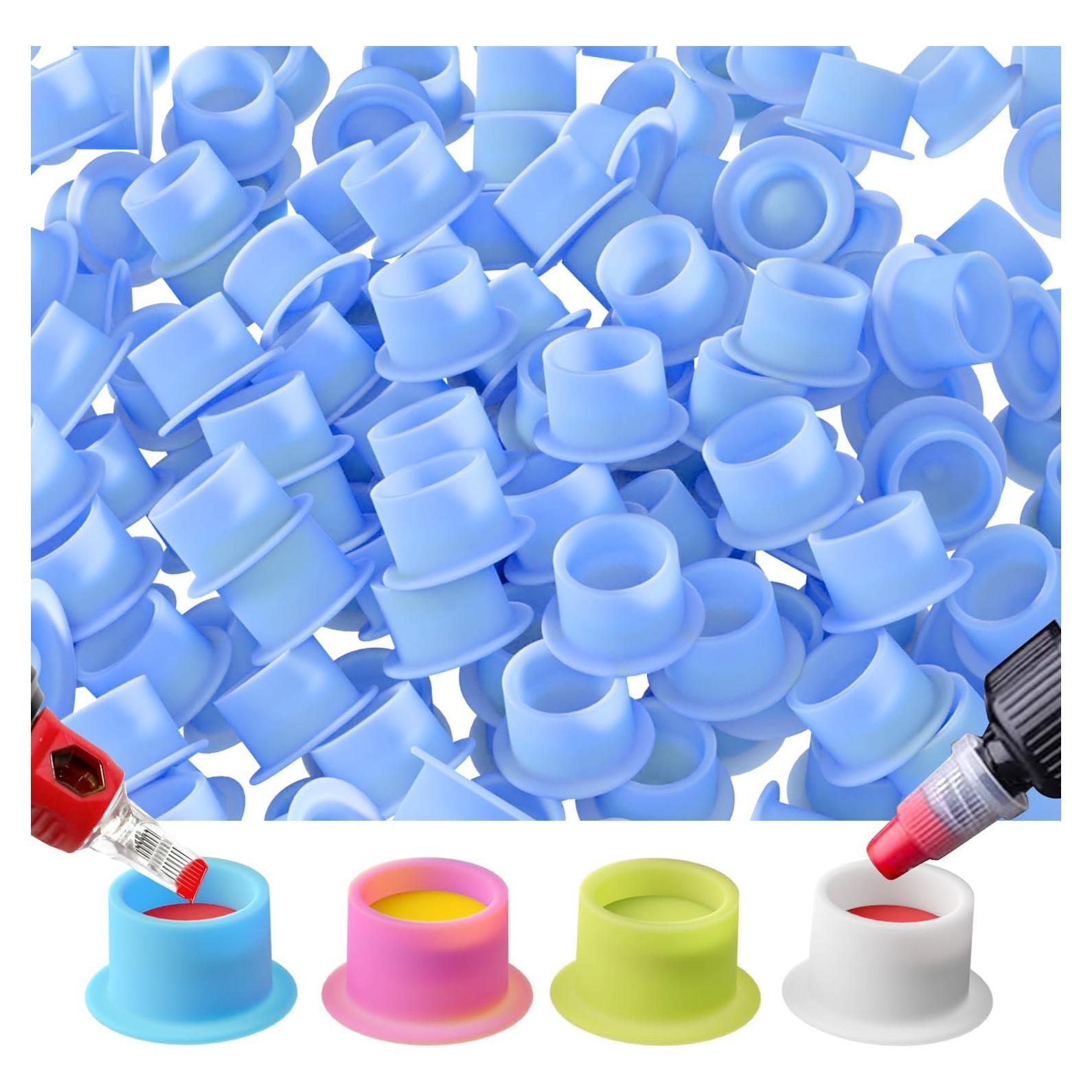 200 Tazas de Tinta Desechables OZER Azul para Tatuaje