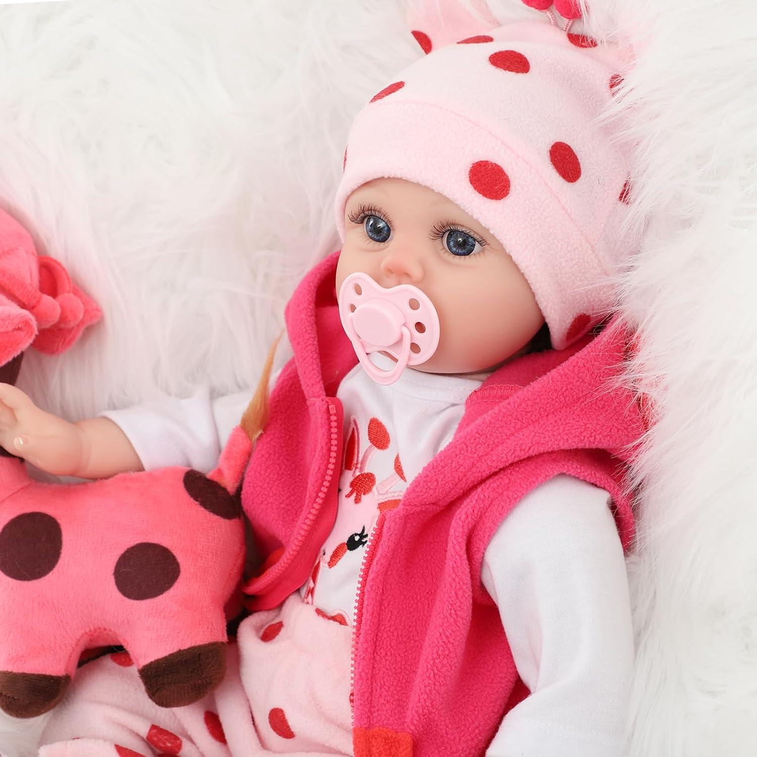 Muñeca Reborn Lucy 55 cm Vinilo Realista con Accesorios