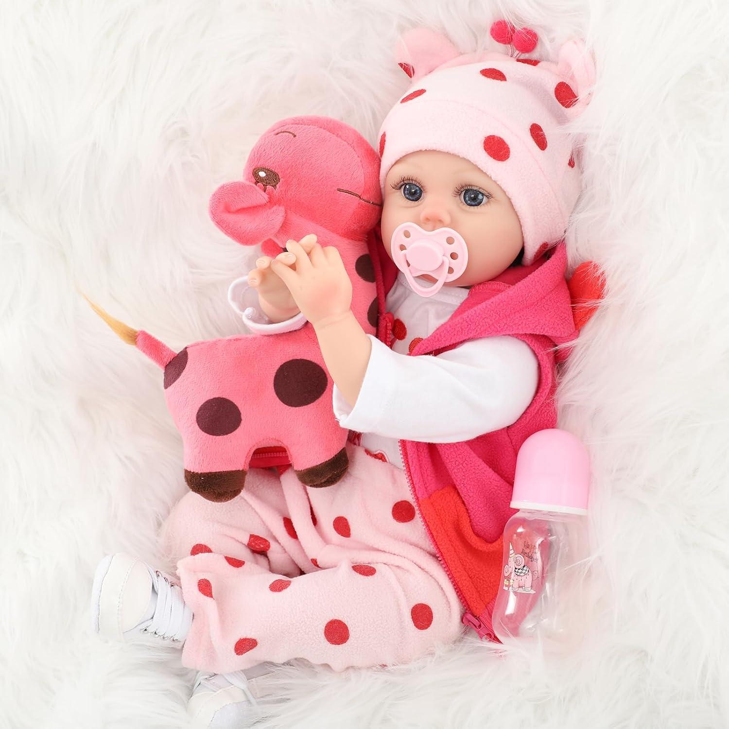 Muñeca Reborn Lucy 55 cm Vinilo Realista con Accesorios