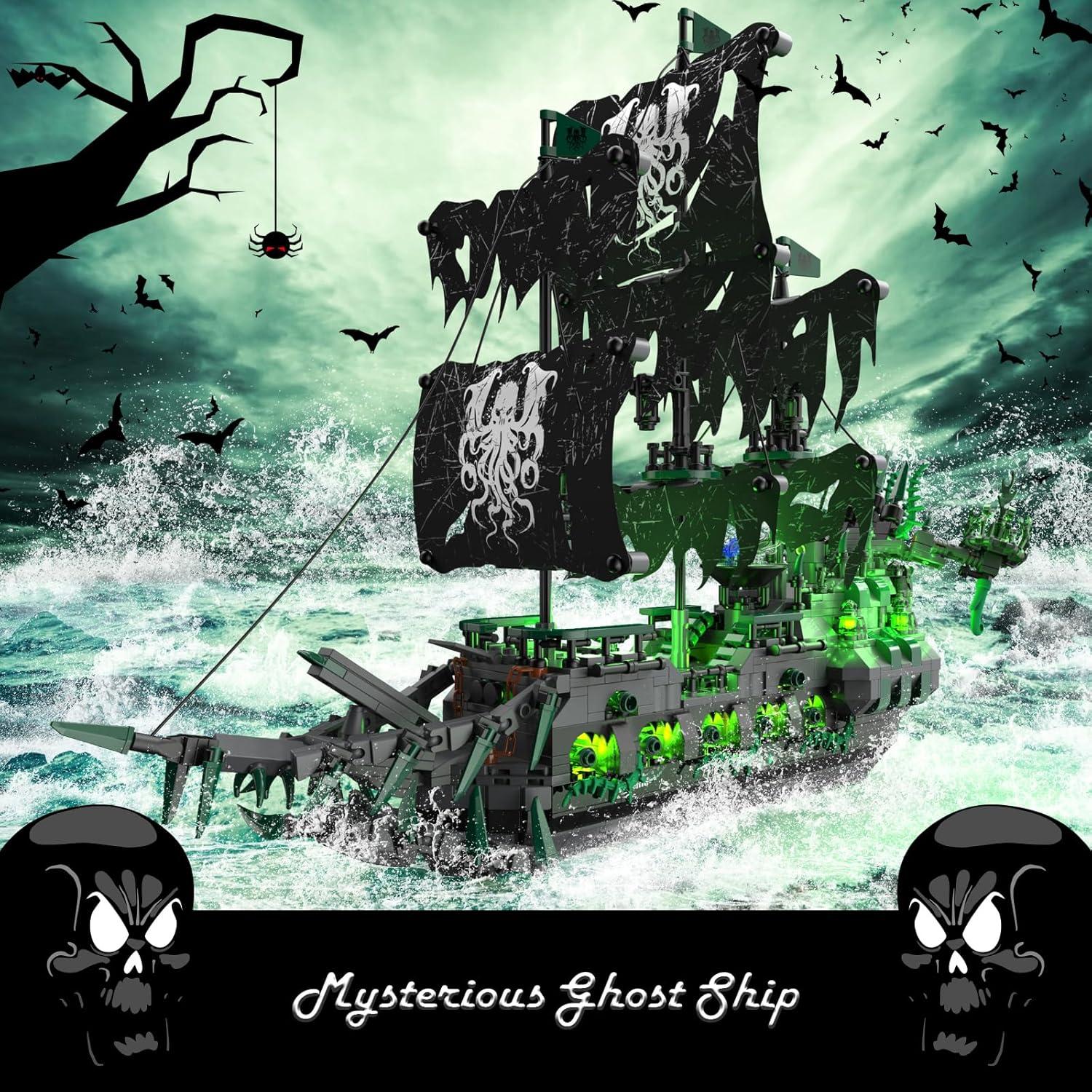 JMBricklayer Barco Pirata Fantasma 40001 con Luces LED