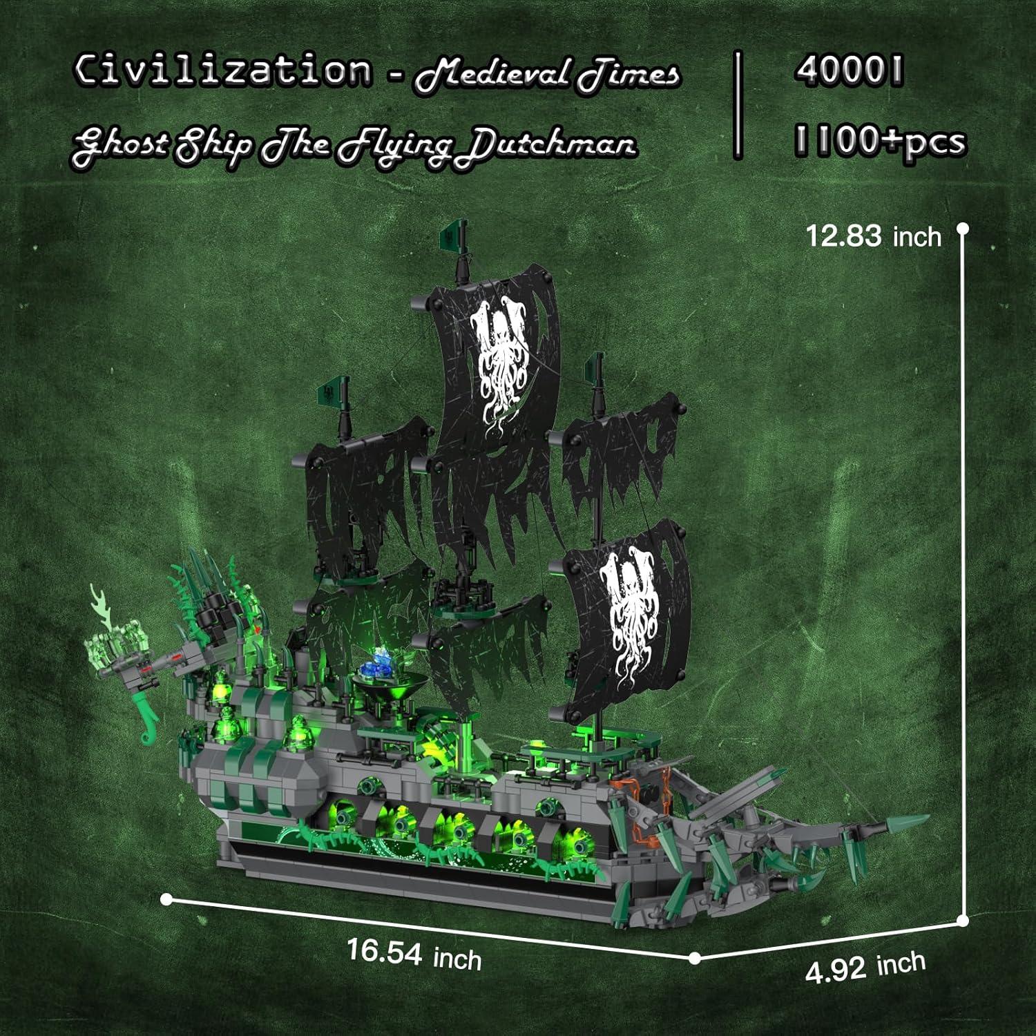 JMBricklayer Barco Pirata Fantasma 40001 con Luces LED