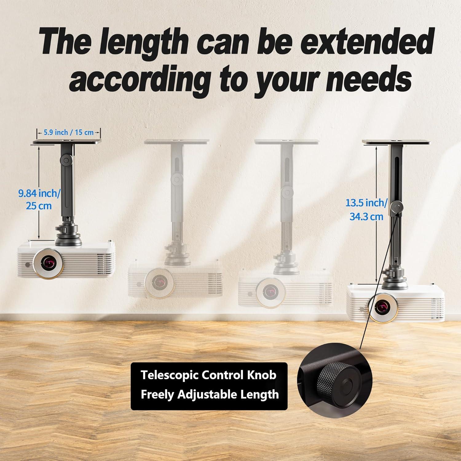 Soporte de Proyector Perfectisan Ajustable 8.94-34.3 cm Negro