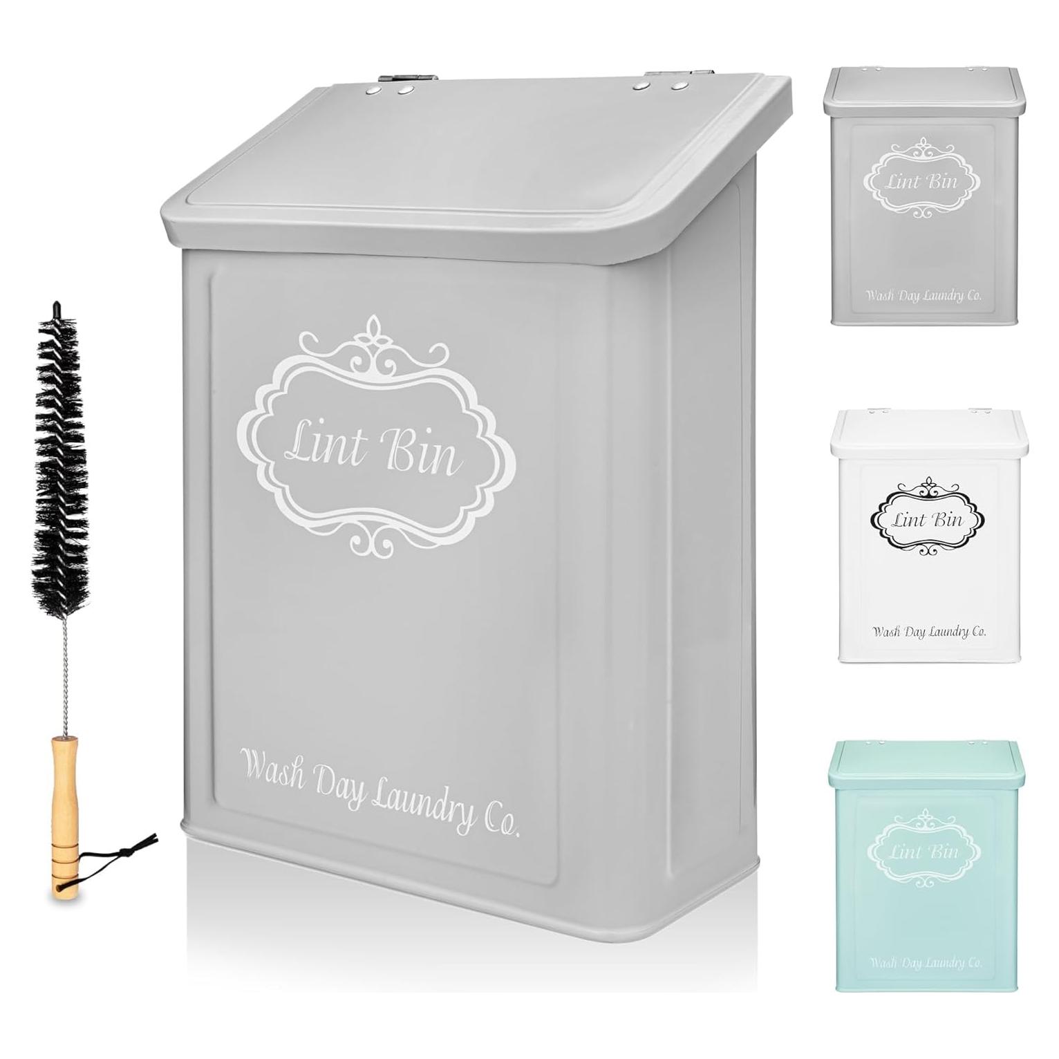 Bin de Lint Magnético Wash Day Laundry Co. Gris 18.5x26.7cm