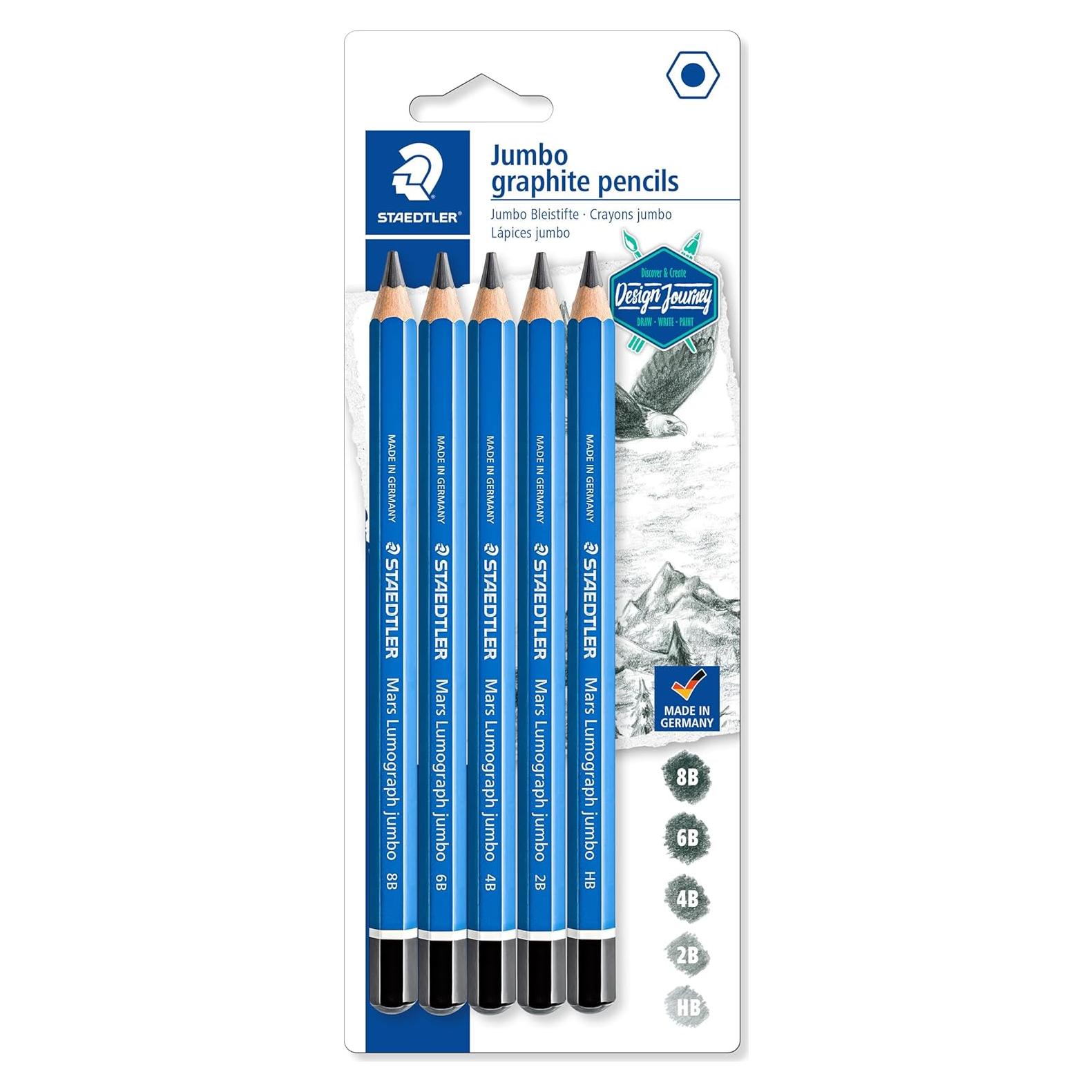 Set de 5 lápices de dibujo Jumbo Staedtler Lumograph 4B