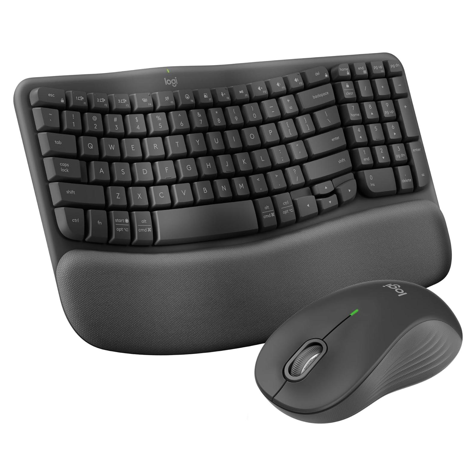 Combo Teclado Ergonómico Logitech Wave Keys + Ratón M550 L