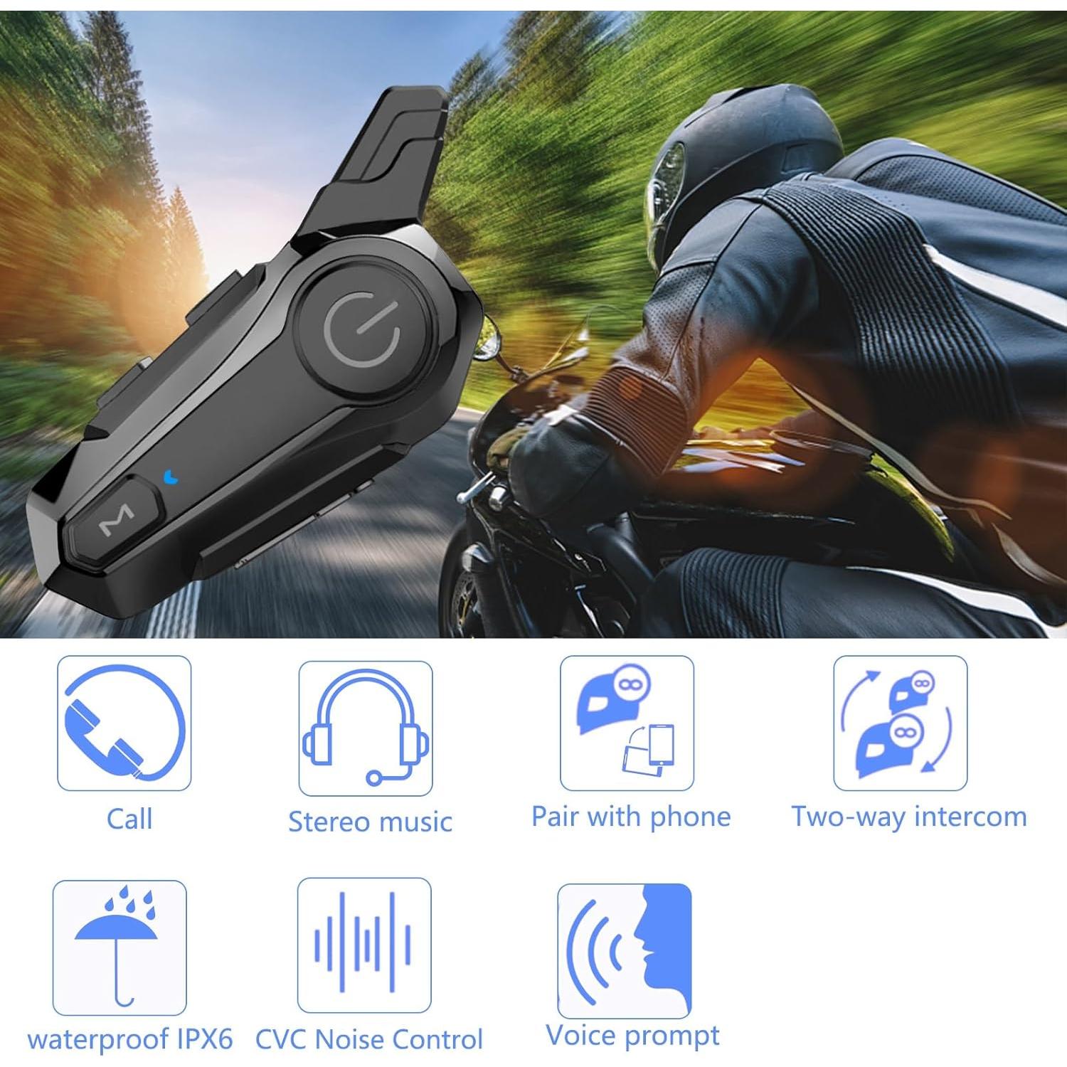 Intercomunicador Wipeeyes E1 para casco de moto IPX6