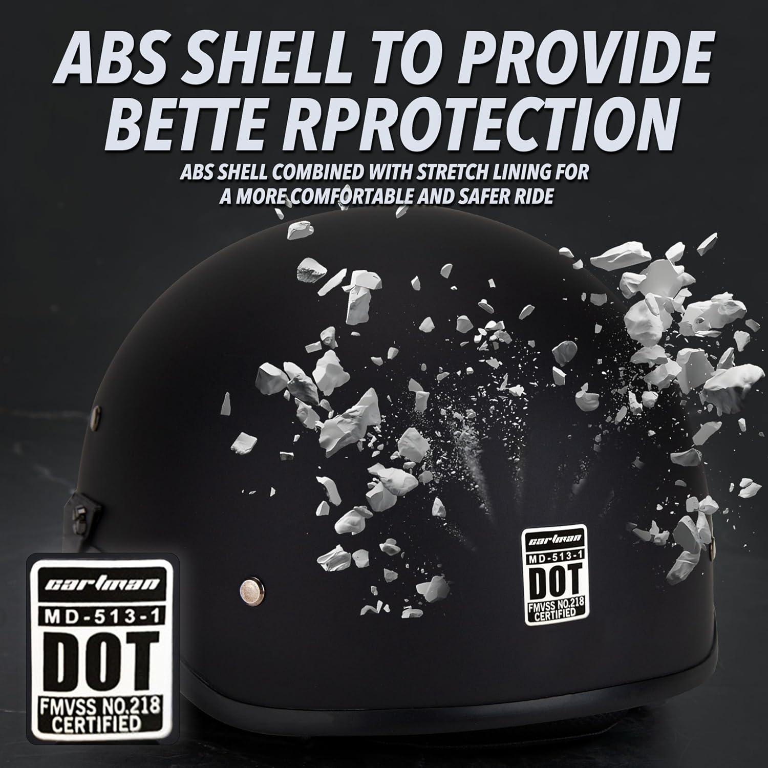 Casco de Motocicleta Cartman 513-1 S Negro Mate DOT