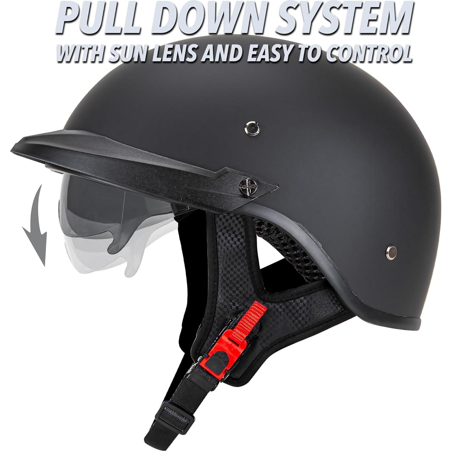 Casco de Motocicleta Cartman 513-1 S Negro Mate DOT