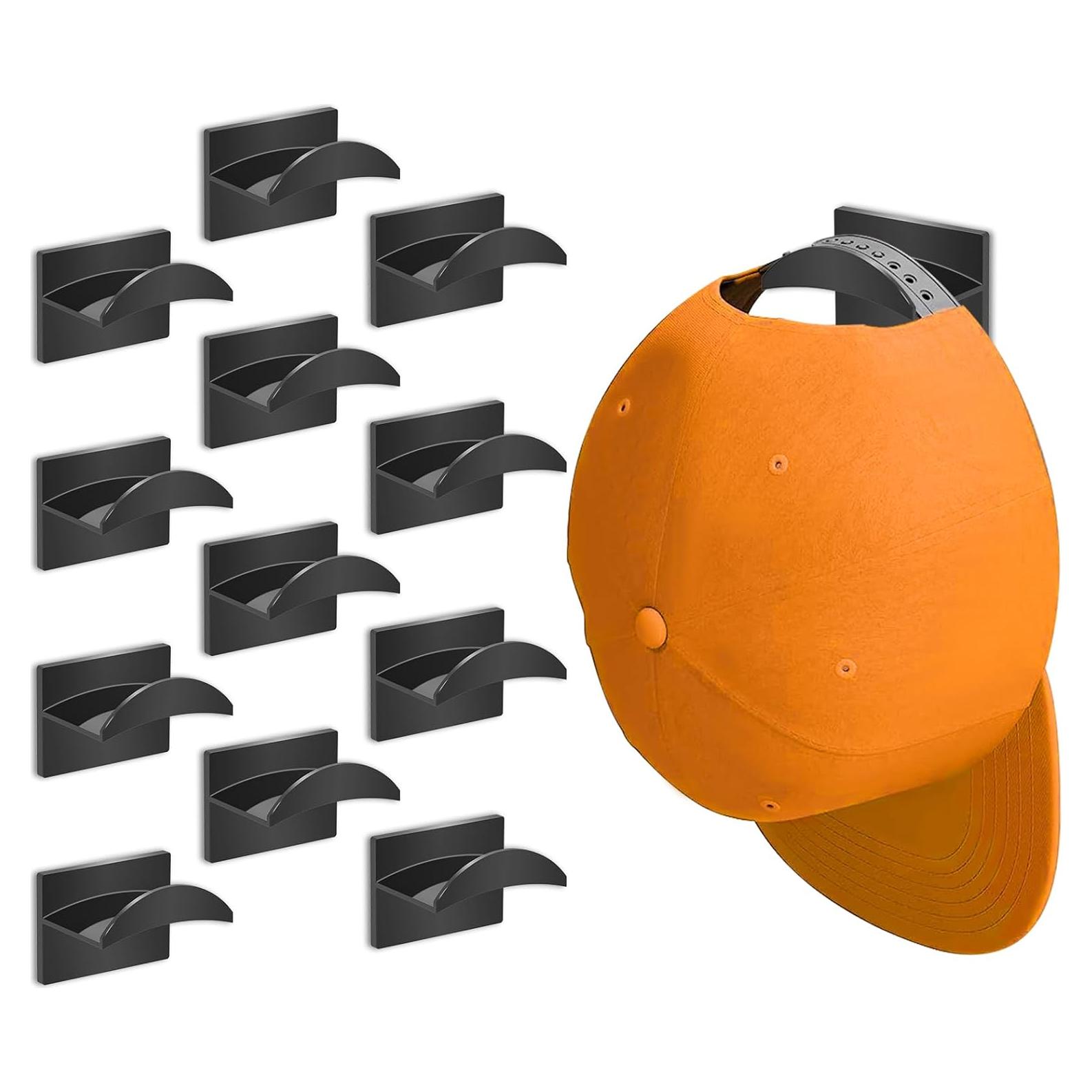 Ganchos Adhesivos para Sombreros Qteeyou 12 PCS Negro Minimalista