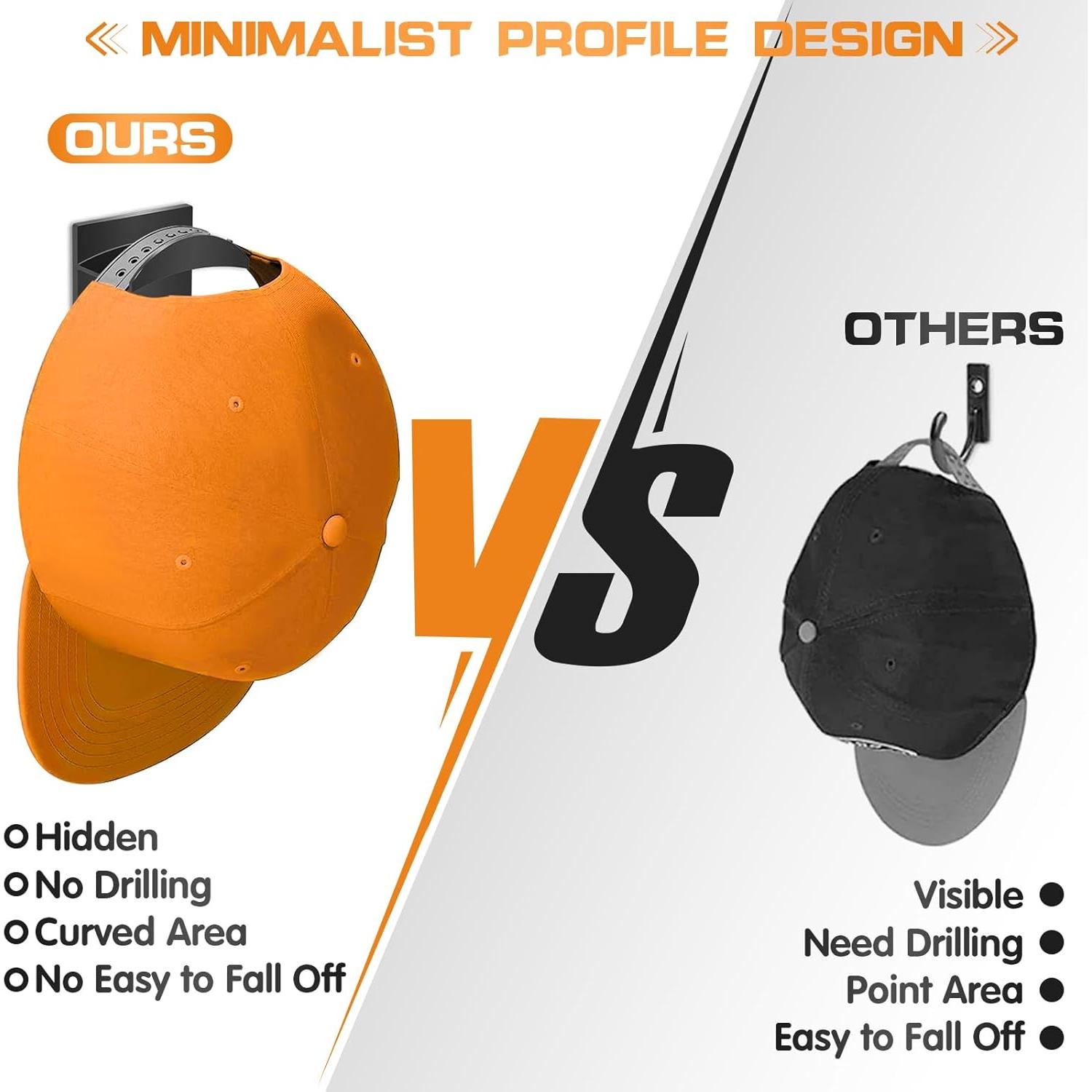 Ganchos Adhesivos para Sombreros Qteeyou 12 PCS Negro Minimalista