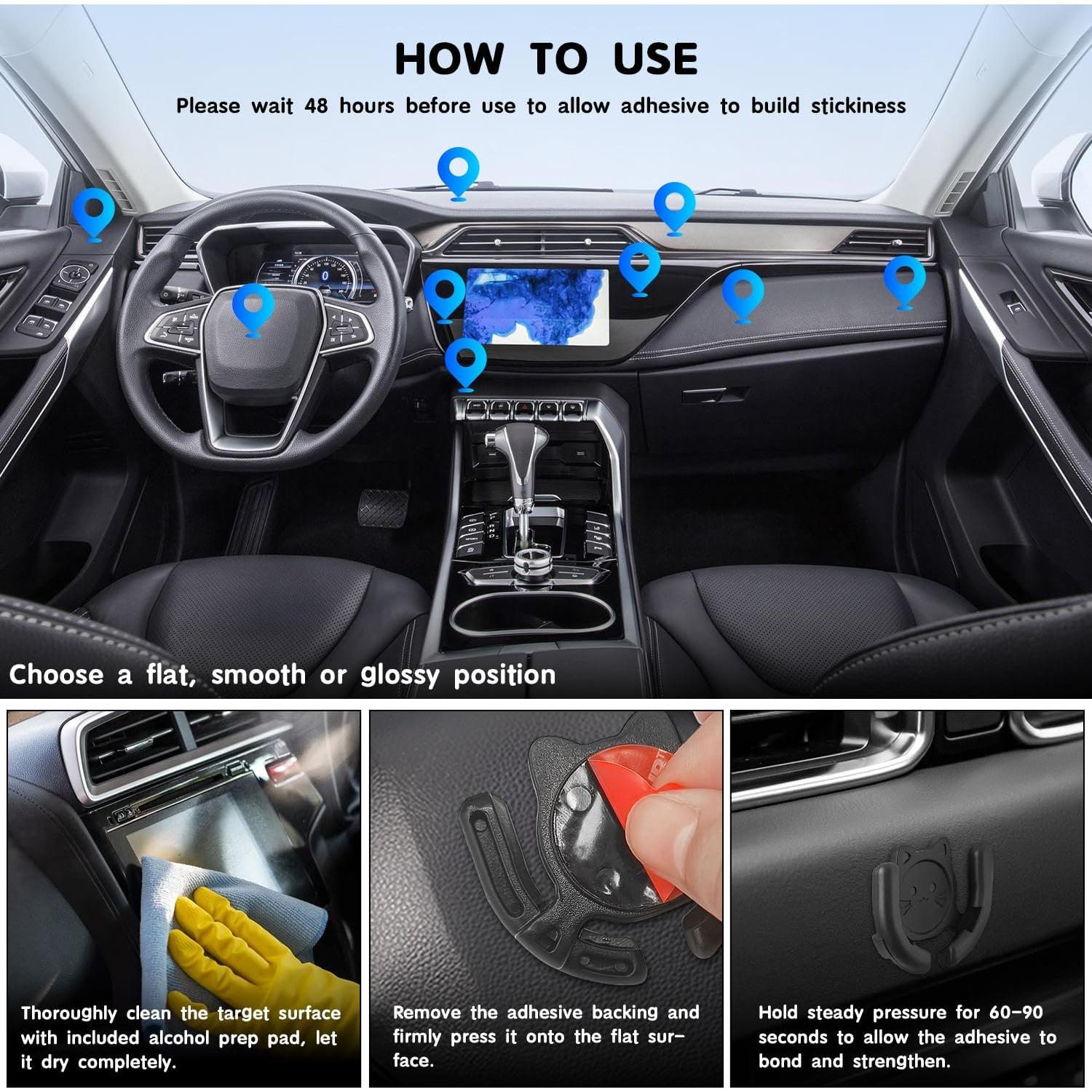 Soporte para coche HOMEFOX gato lindo adhesivo fuerte 1 paquete