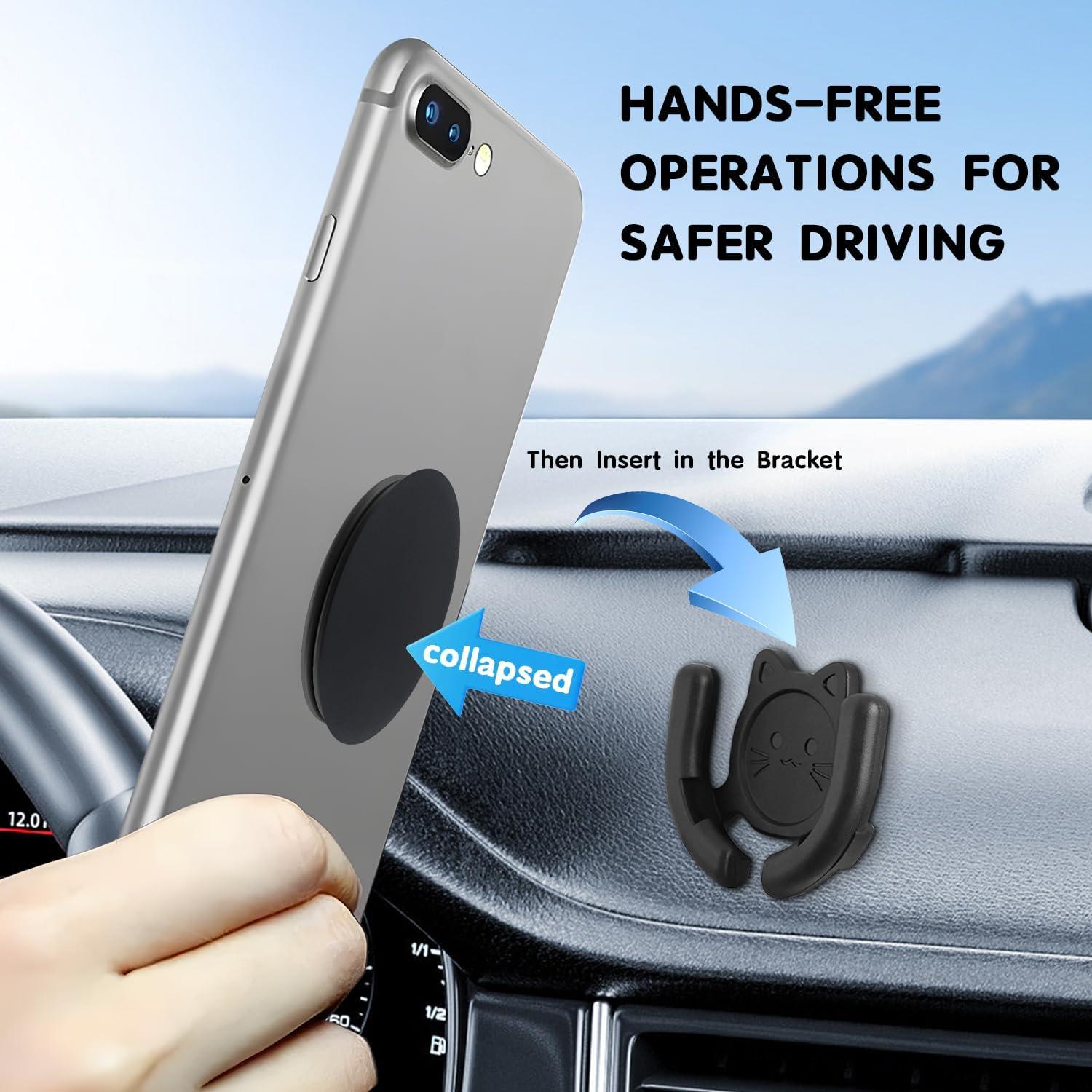 Soporte para coche HOMEFOX gato lindo adhesivo fuerte 1 paquete