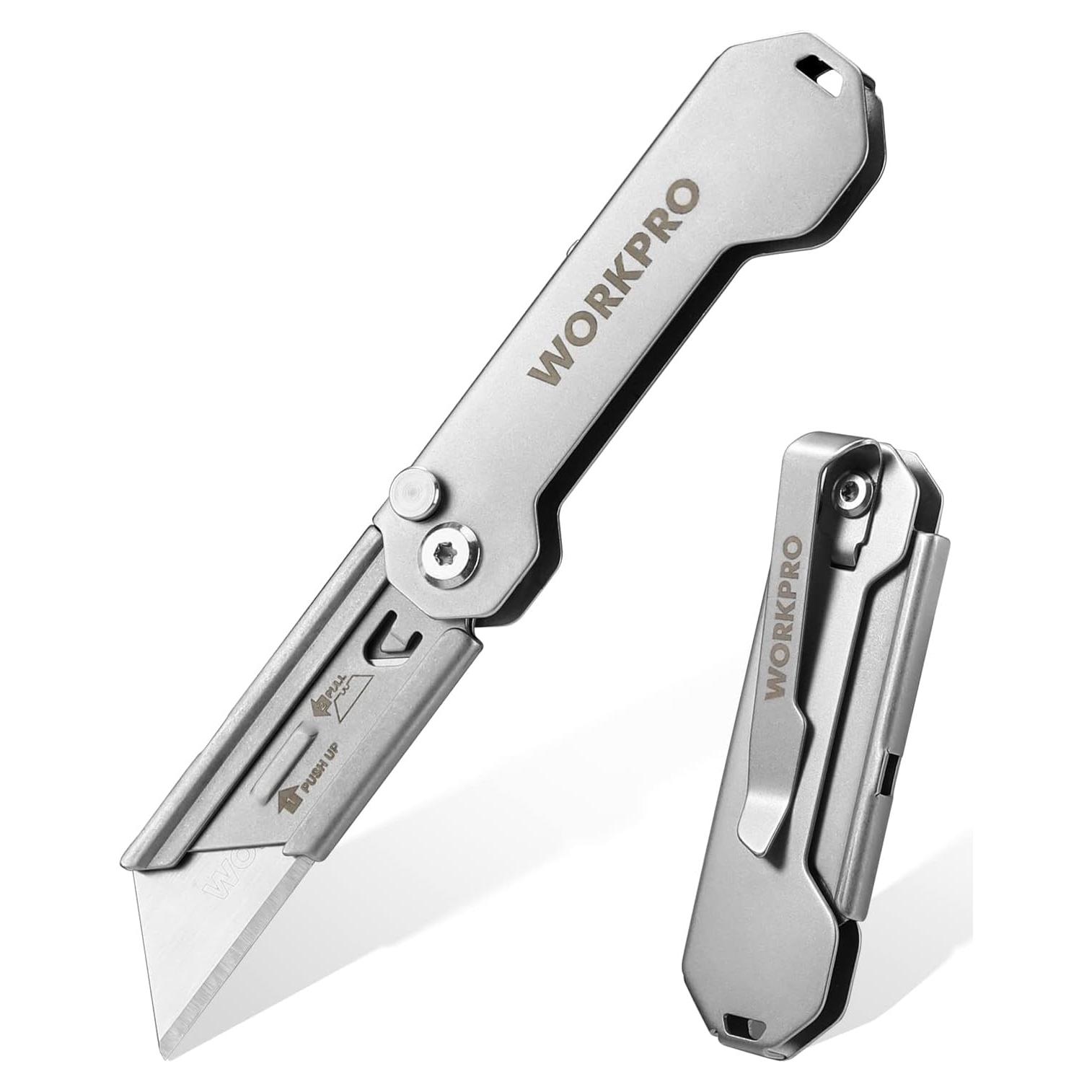 Cuchillo Utility Plegable WORKPRO Acero Inoxidable 14.5 cm