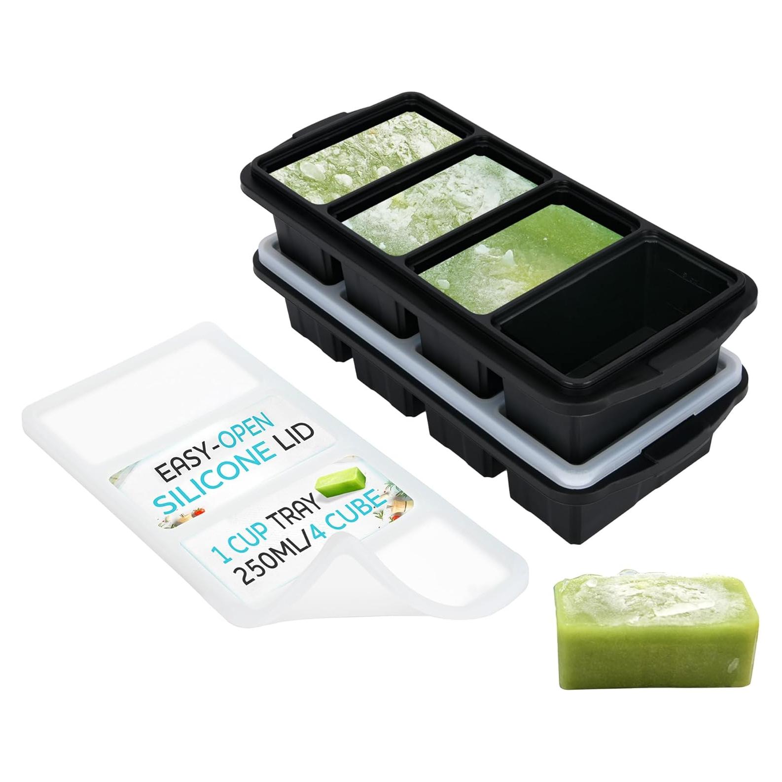 Bandeja de Congelador de Silicona Xomoo 2-Pack 1 Taza Apta Horno