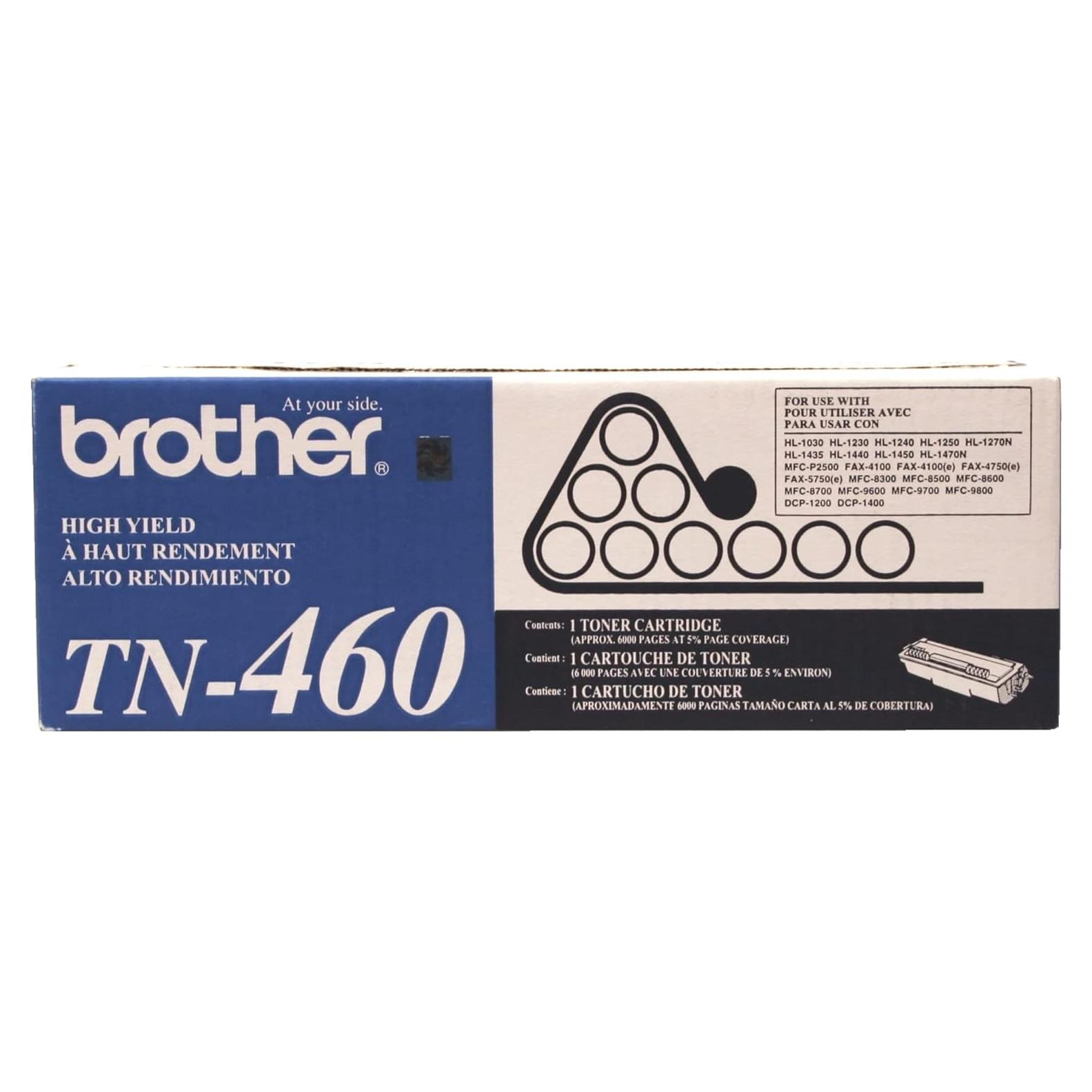 Tóner Brother TN-460 Negro Alta Capacidad 6000 Páginas