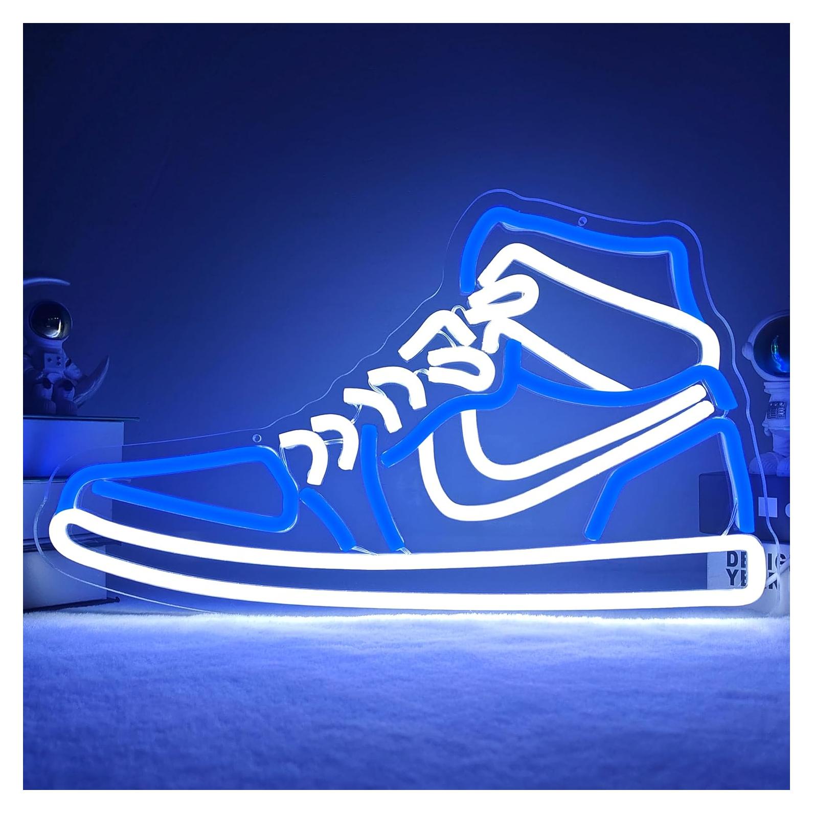 Luz de Neón LED Zapatilla Azul Dimmable JianJung 23.5x40 cm