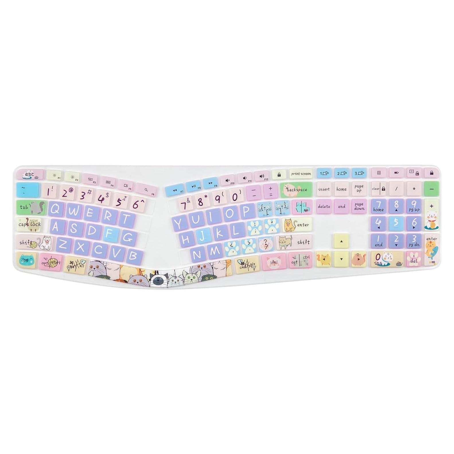 Cubierta de Teclado Silicona Logitech Ergo K860 Gato Bonito