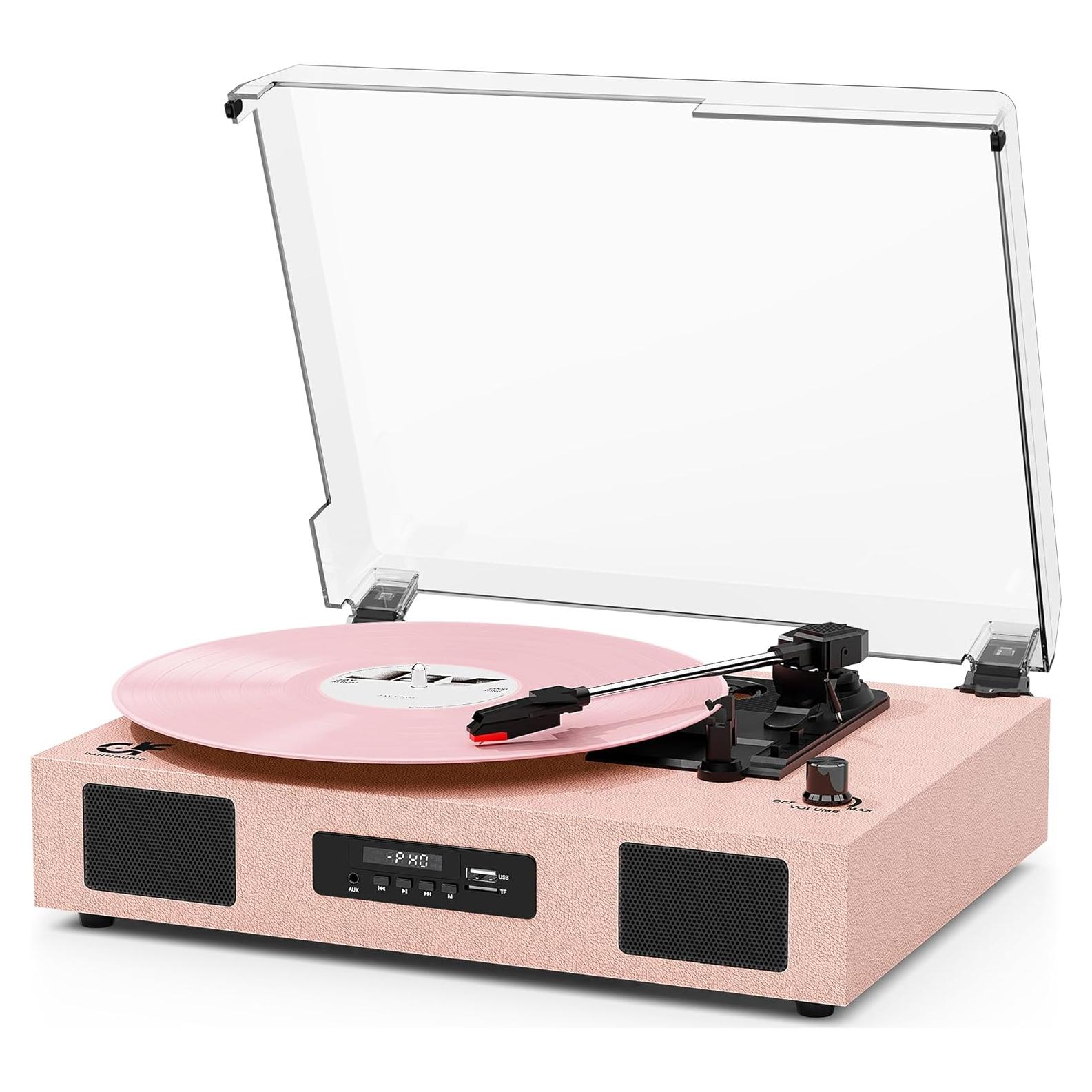Reproductor de Vinilo Bluetooth DANFI AUDIO TE-2017 Rosa