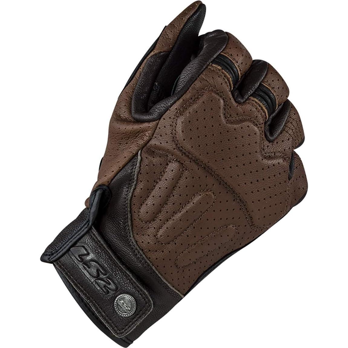 Guante corto de cuero LS2 Rust Marrón X-Large