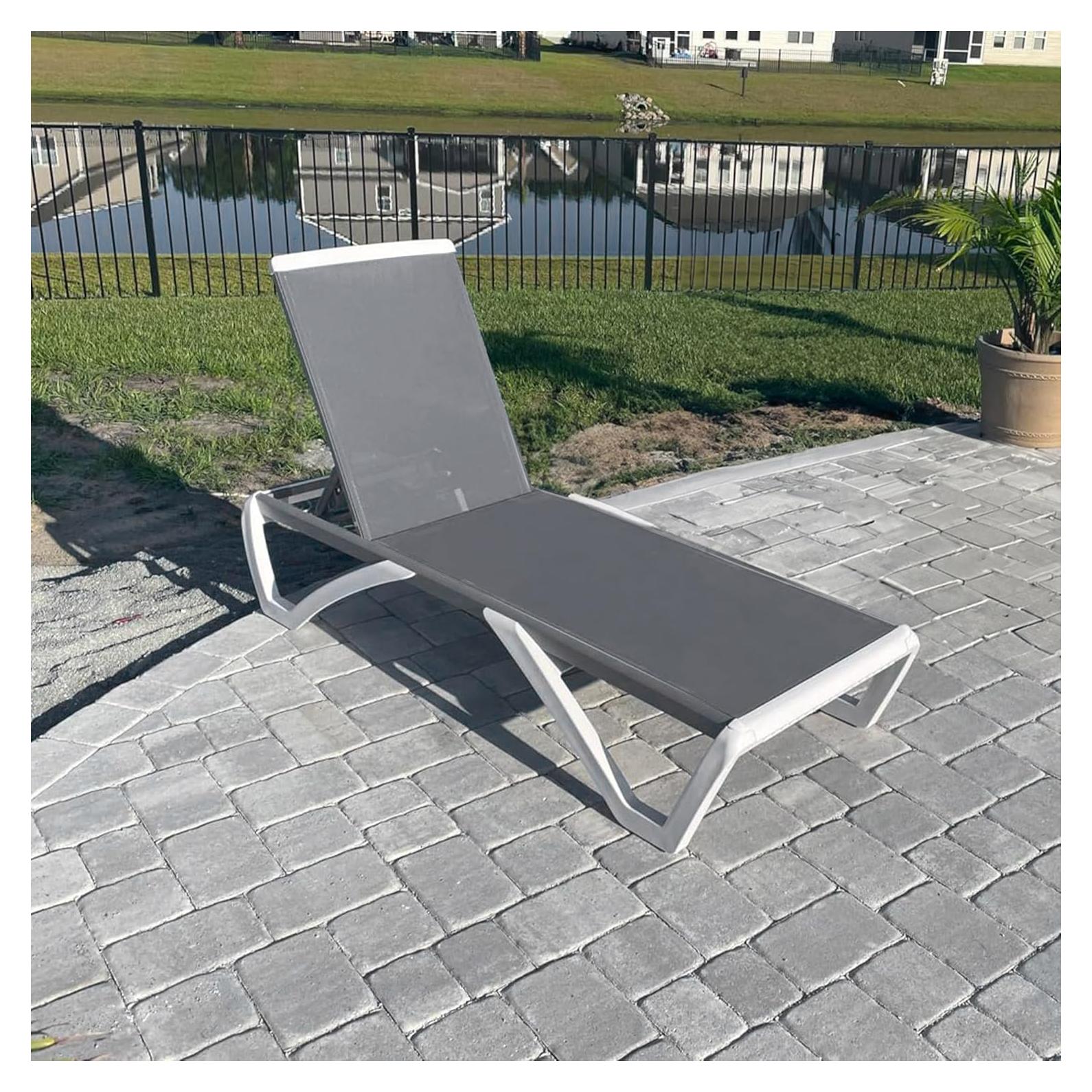 Silla de Tumbona Reclinable PURPLE LEAF Gris Claro 1 Silla