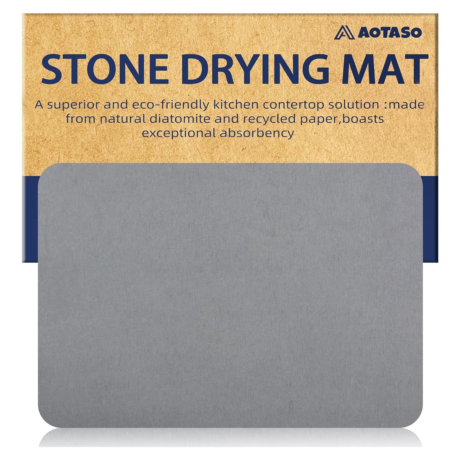 Alfombrilla de Secado de Piedra AOTASO 30x40 cm Gris Antideslizante