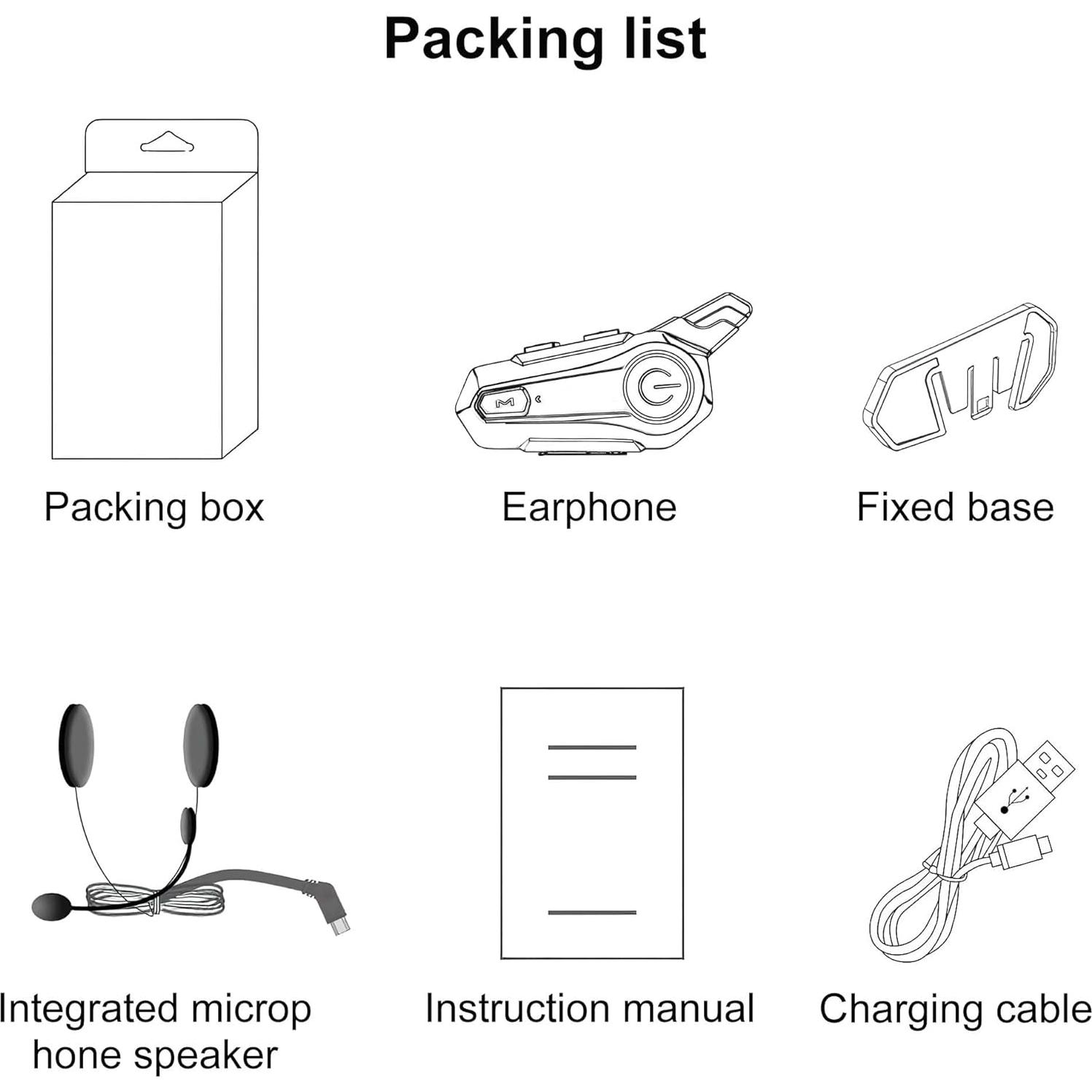 Intercomunicador Bluetooth para Casco de Motocicleta E1 IPX6