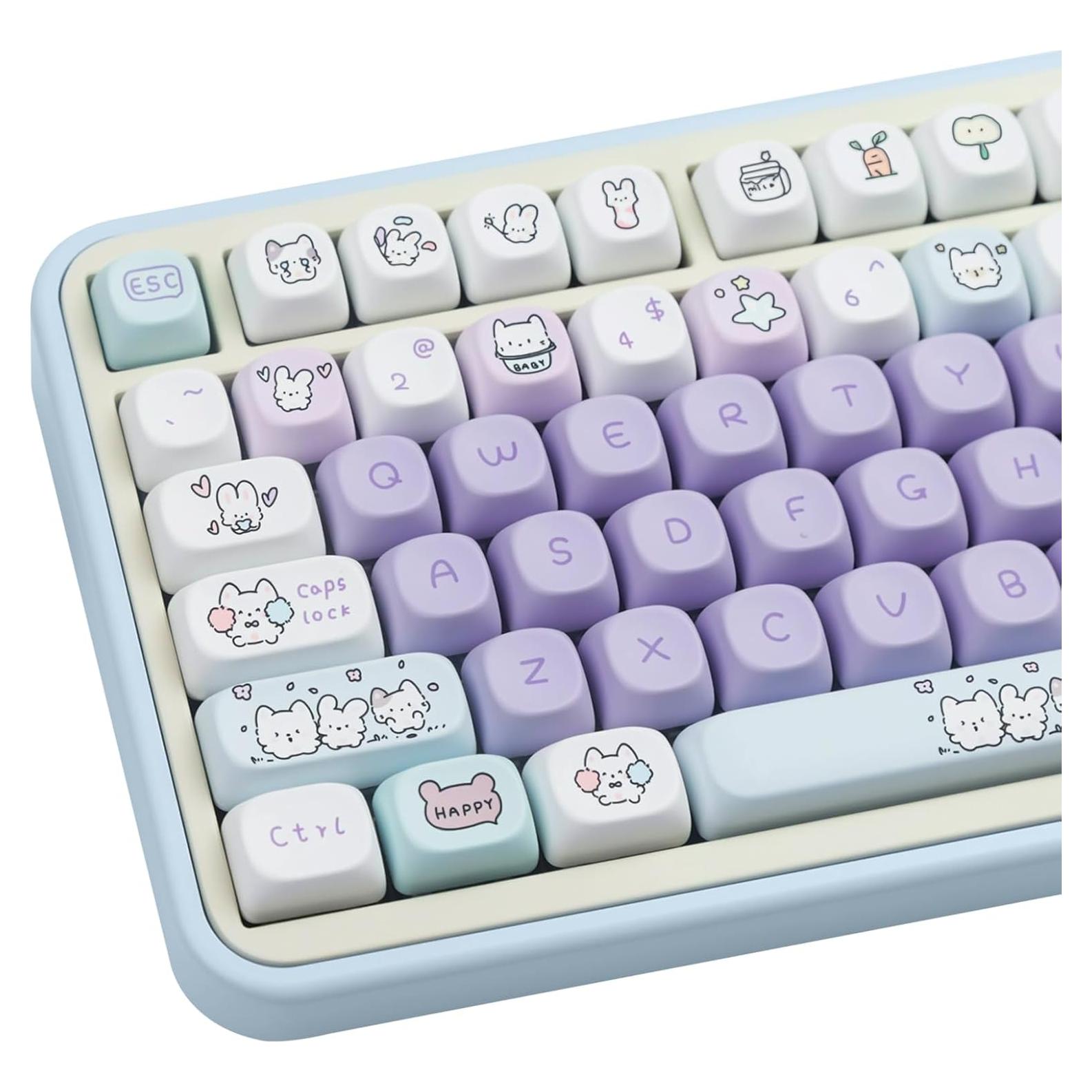 Conjunto de Teclas Mecánicas PBT COOMICKEY Conejo Kawaii
