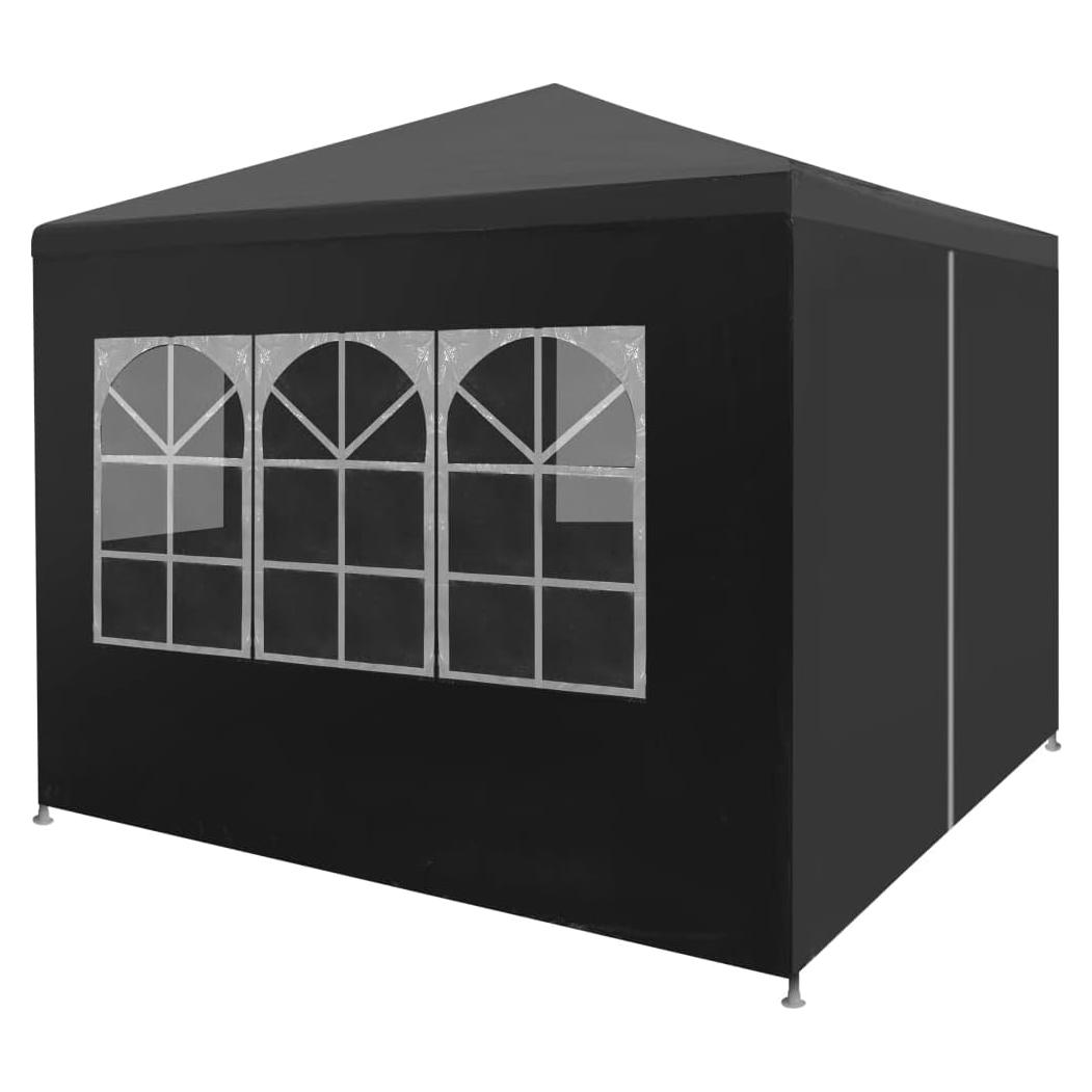 Carpa de Fiesta YELWHI 3x3m Antracita Resistente al Agua
