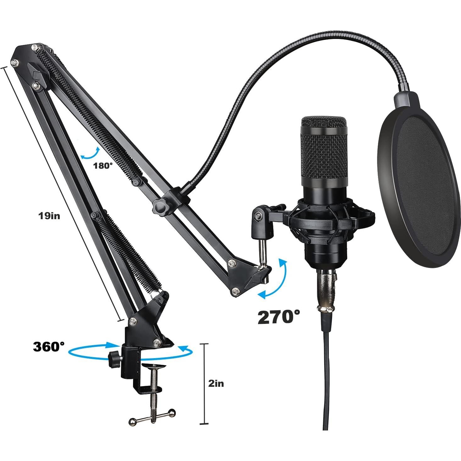 Micrófono USB de Condensador Guarda GD100 con Soporte Ajustable
